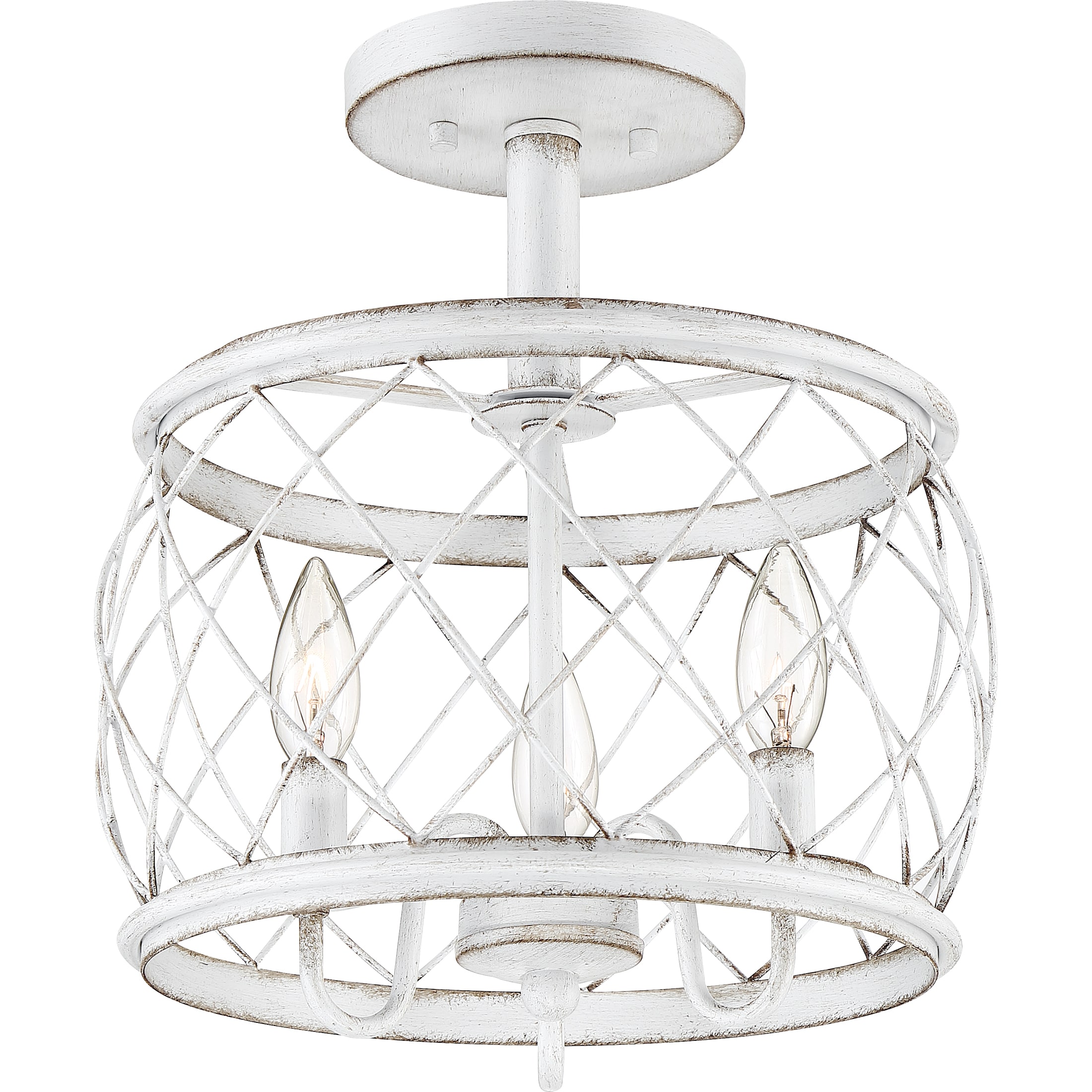 Quoizel RDY1712AWH Dury 3-Light 12.5-in White Semi mount light