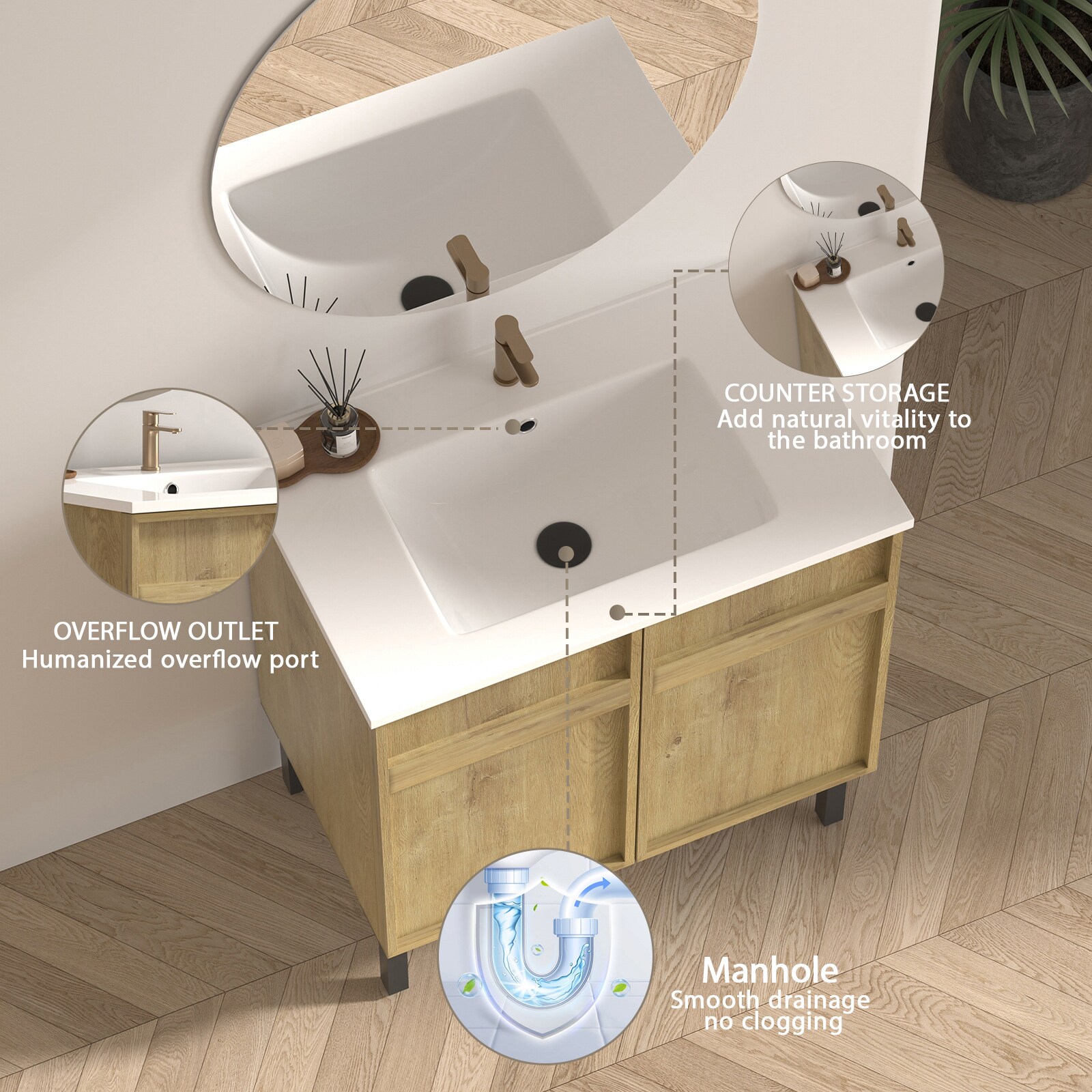 LUXEYARD DS-M-BAC07442 Bath-Vanity-Combo - View #2