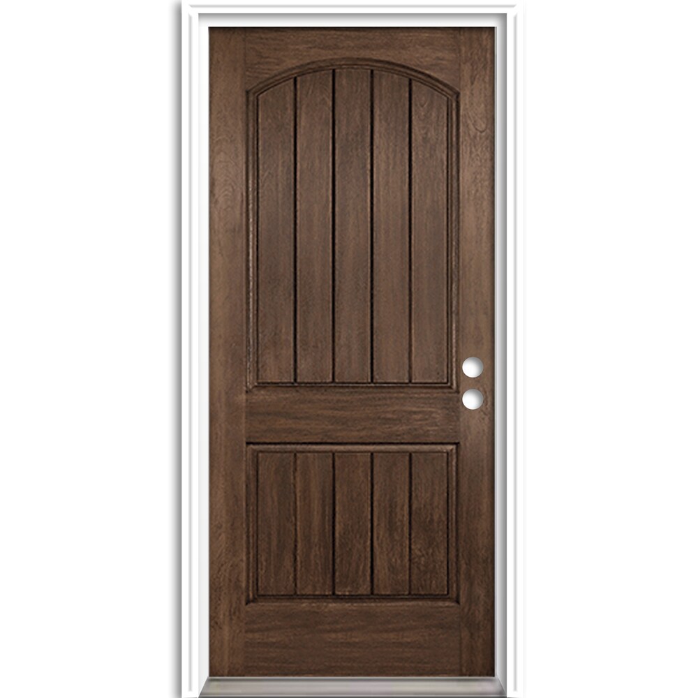 RELIABILT LO691159 36-in x 80-in x 4-5/8-in Fiberglass No glass Left-hand inswing Unfinished Prehung Front Door with Brickmould Insulating core