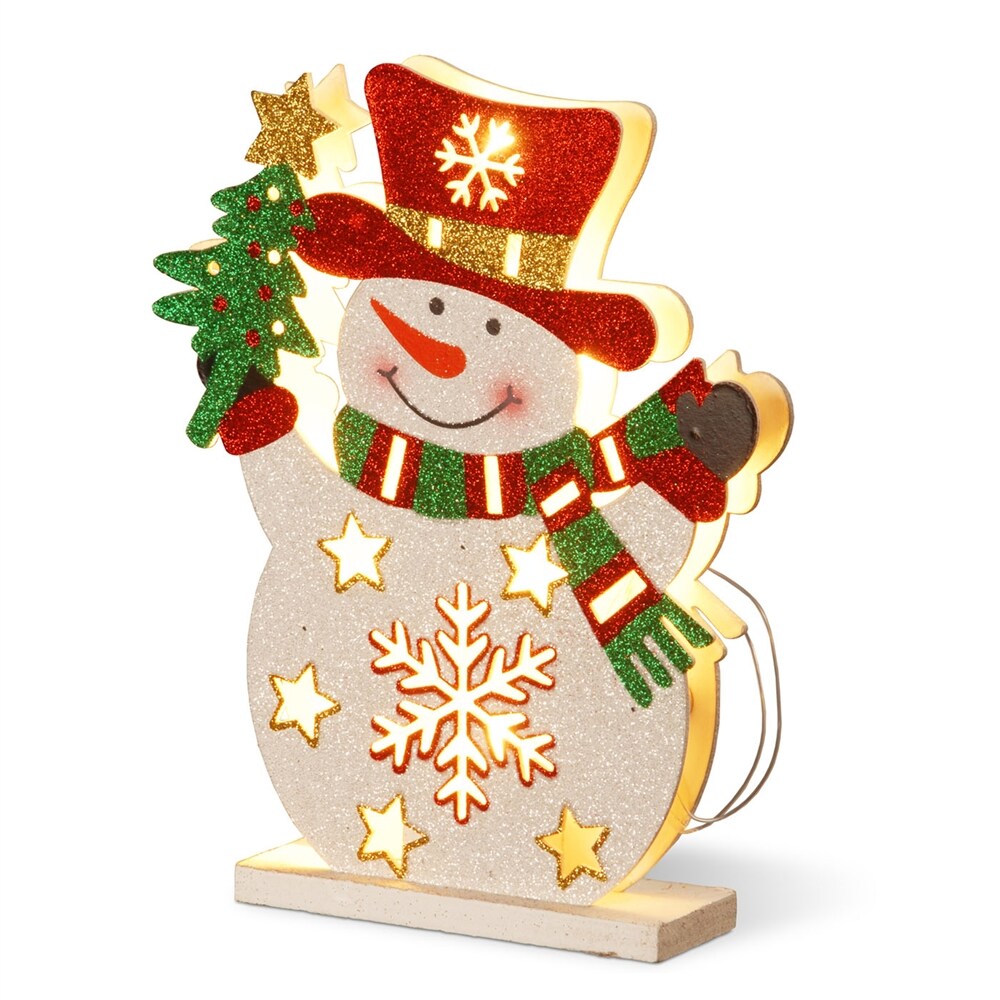 National Tree Company Lighted Snowman Figurine in the Christmas Decor ...