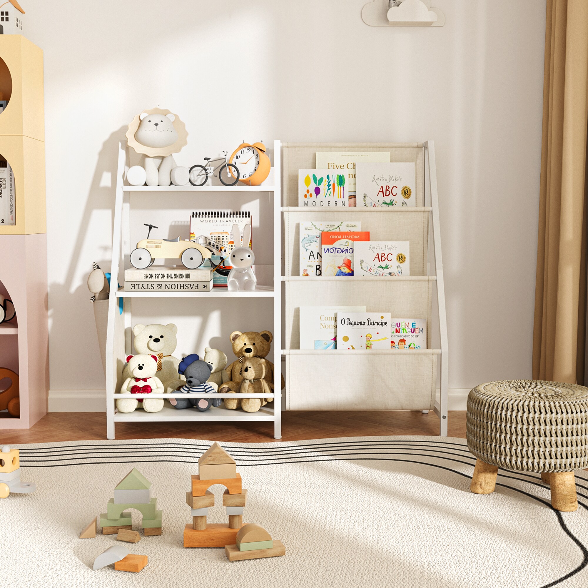LOVMOR SF-R-3CSN-WH Kids-Bookcases - View #2