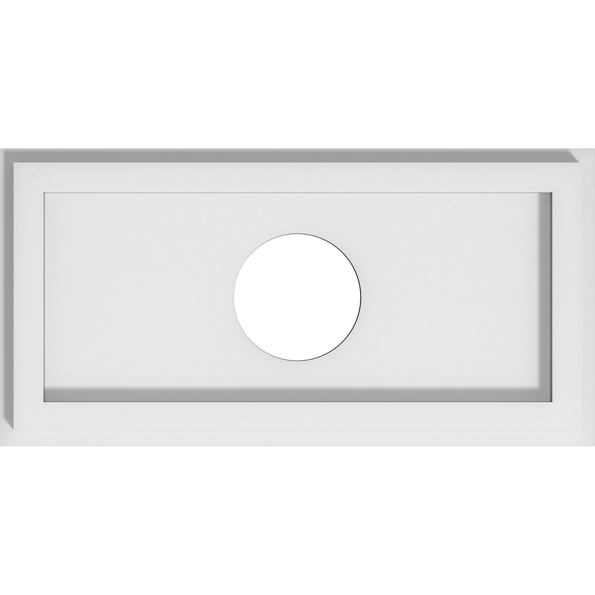 Ekena Millwork CMP14X7RE-03000 Rectangle 14-Inches W x 7-Inches L Contemporary White PVC Whole Ceiling Medallion