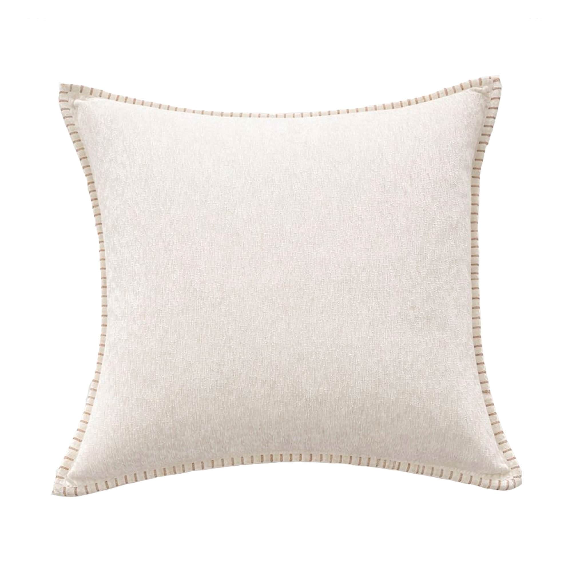 HyperDrop Cart Textured Fabric Throw Pillow Set of 2 Stitched Contrast Edge Reinforced for Living Room Sofa