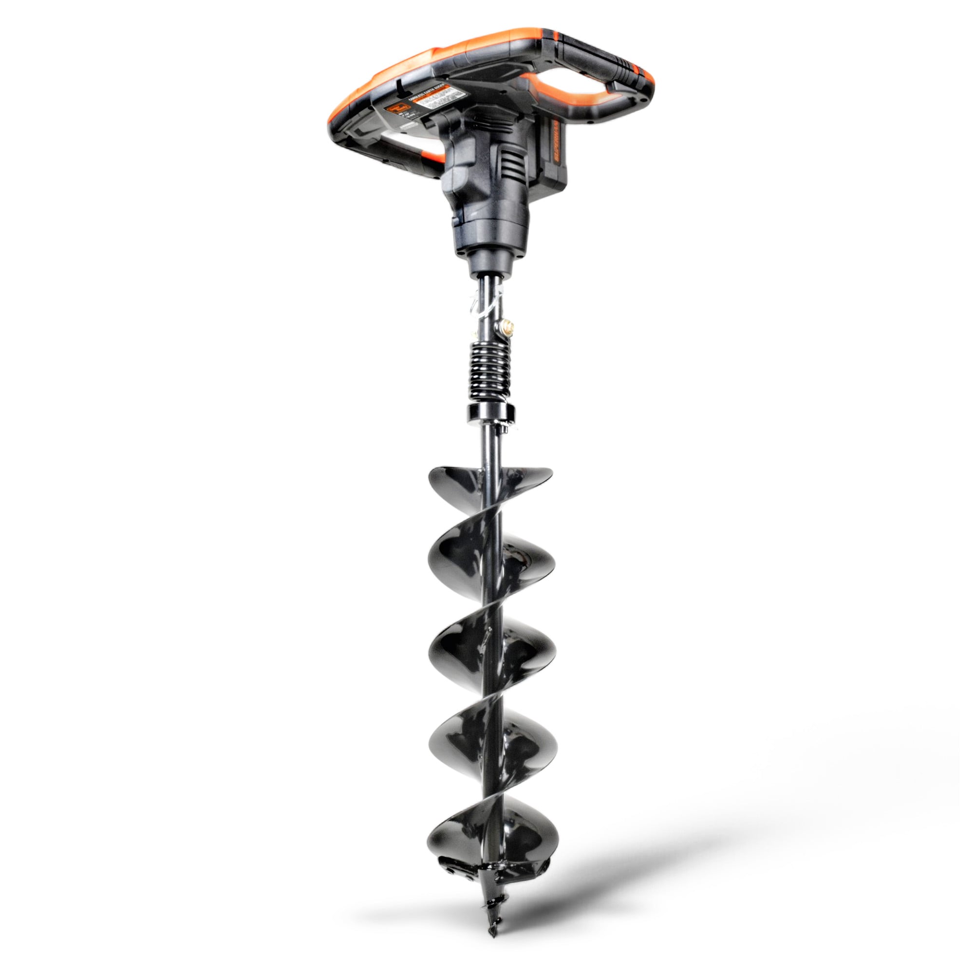 SuperHandy GUT150 Earth Auger Power Head with Steel 6 Inch by 30 Inch Bit Ultra Duty Eco Friendly Electric Cordless Lithium Ion Battery and Charger for Earth Burrowing Drilling and Post Hole Digging