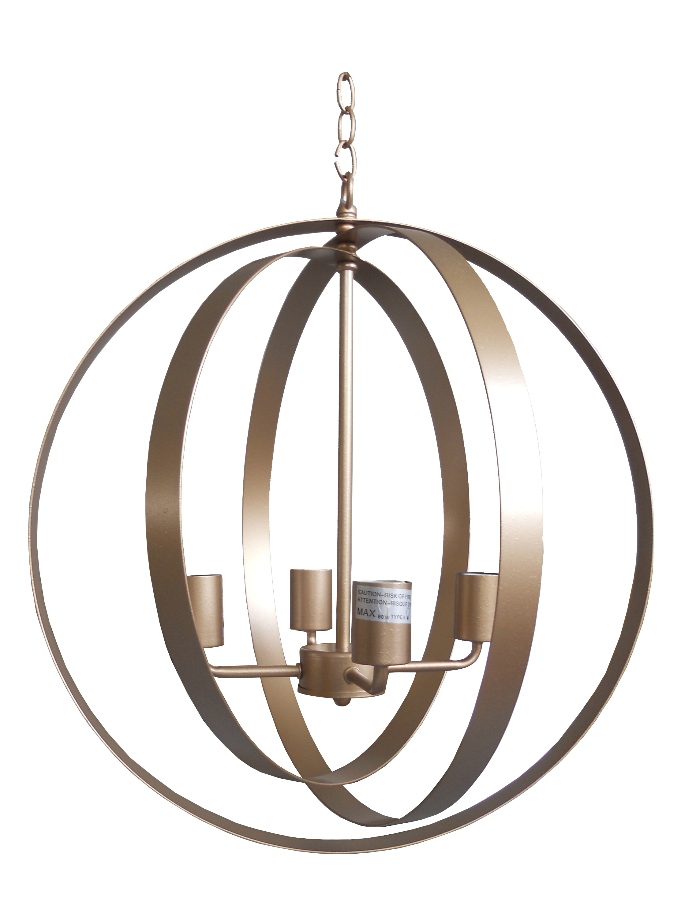 Whitfield Lighting CH6985-20GL Auron 4-Light Chrome Transitional Globe Hanging Pendant Light