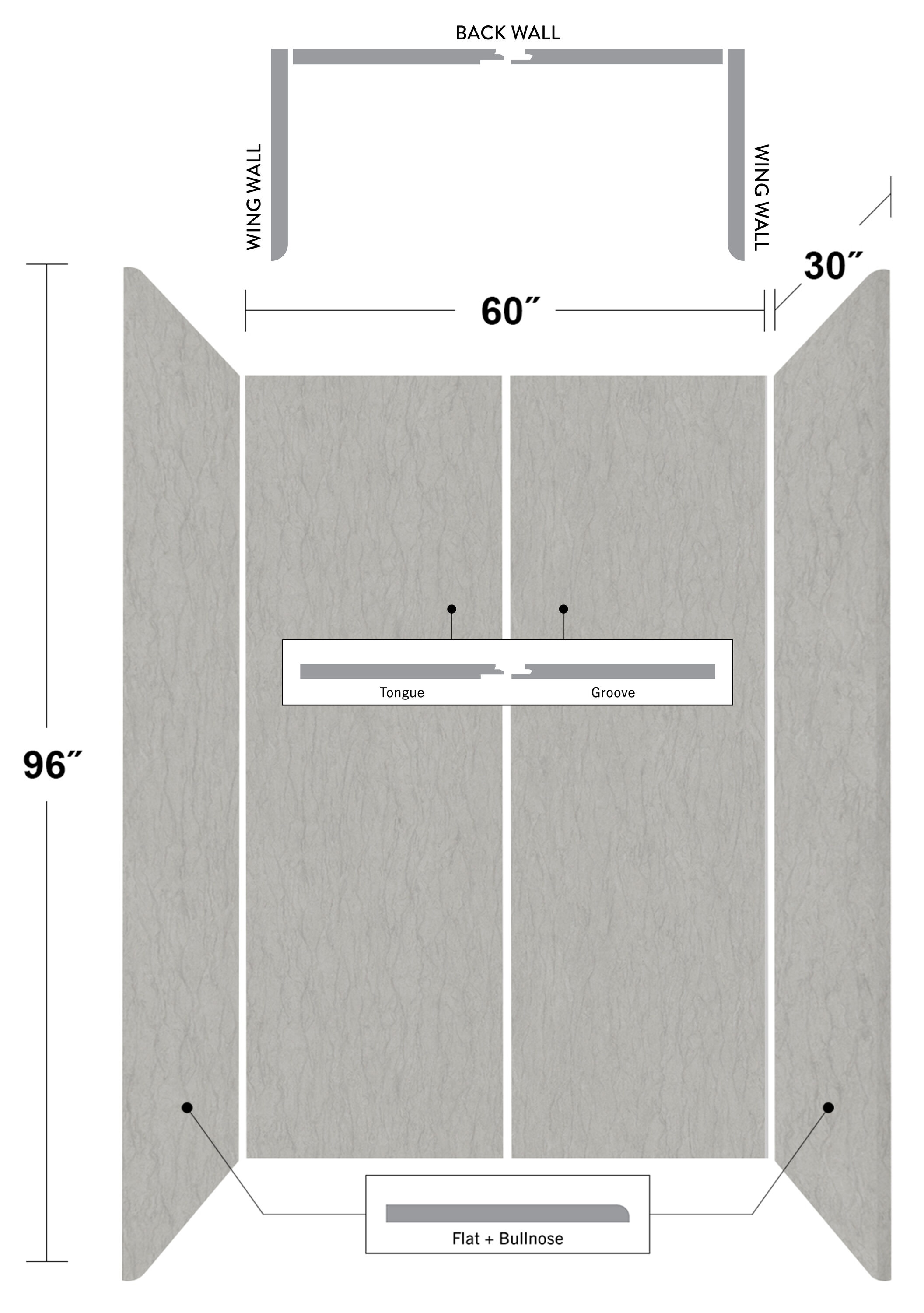 Wetwall WWK50053860X30X96 Bathtub-Wall-Surrounds - View #2