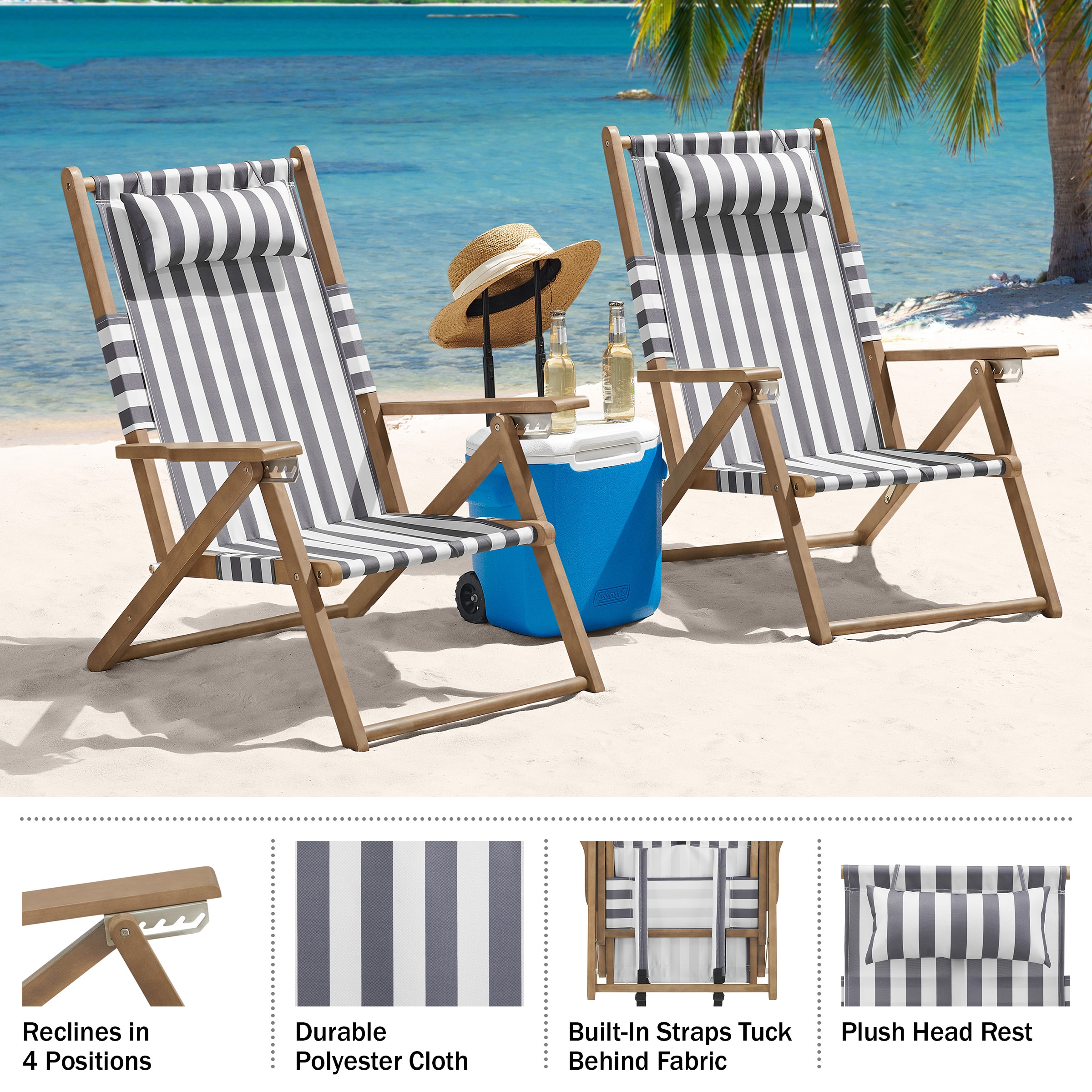 Lavish Home 80-OUTD-FLDBCH-4-2 Beach-Camping-Chairs - View #8