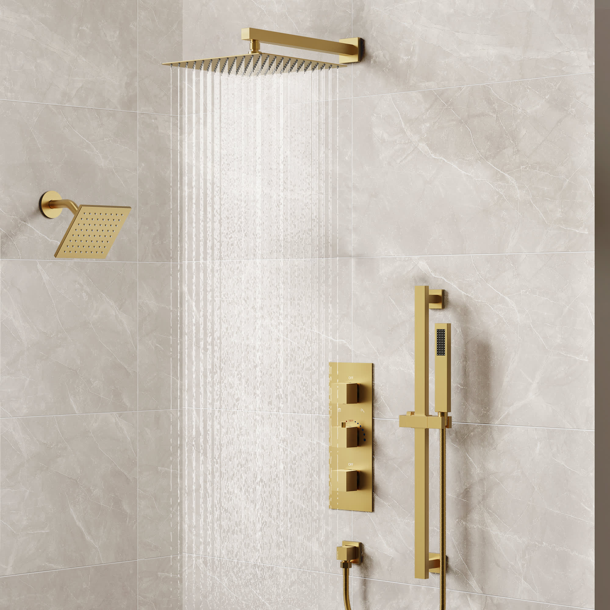EVERSTEIN SFS-1016A-GD12 Showerhead-Bar-Panels - View #2