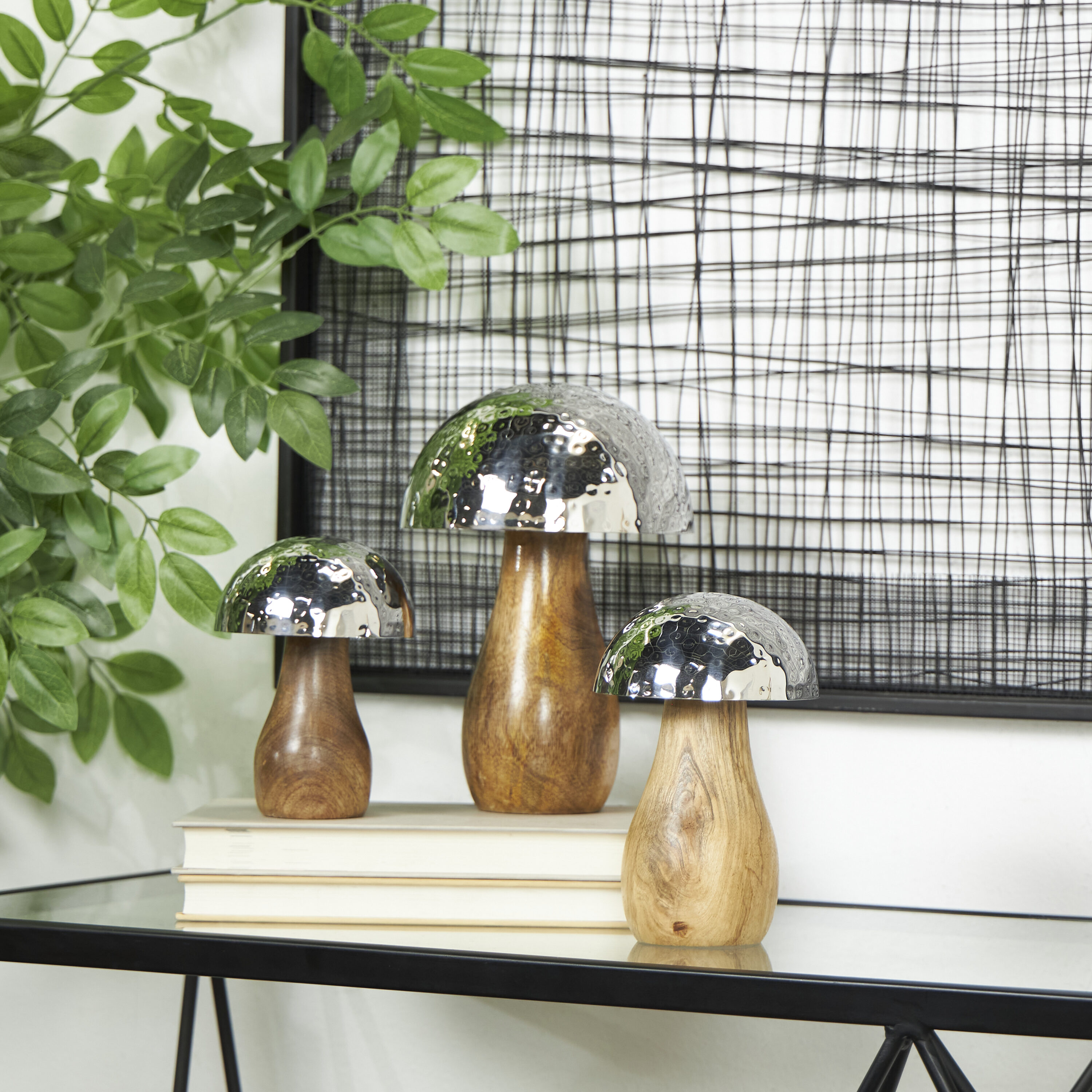 Grayson Lane 821397 3 -Pack Silver Stainless steel Modern Sculpture