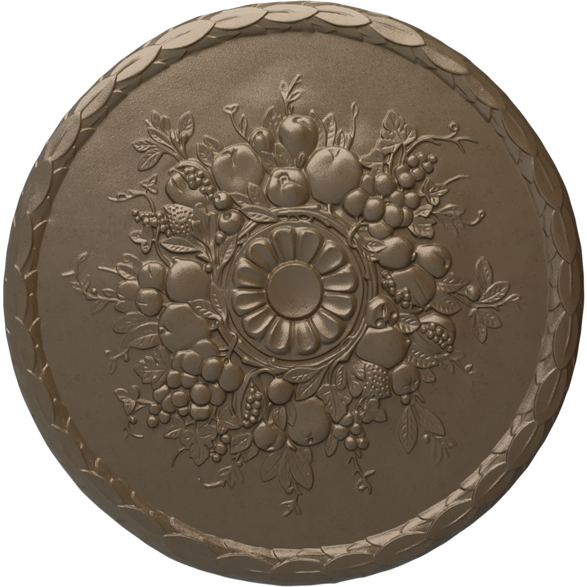 Ekena Millwork CM22ATWSS Anthony Harvest 22.5-in W x 22.5-in L Painted Warm Silver Polyurethane Whole Ceiling Medallion