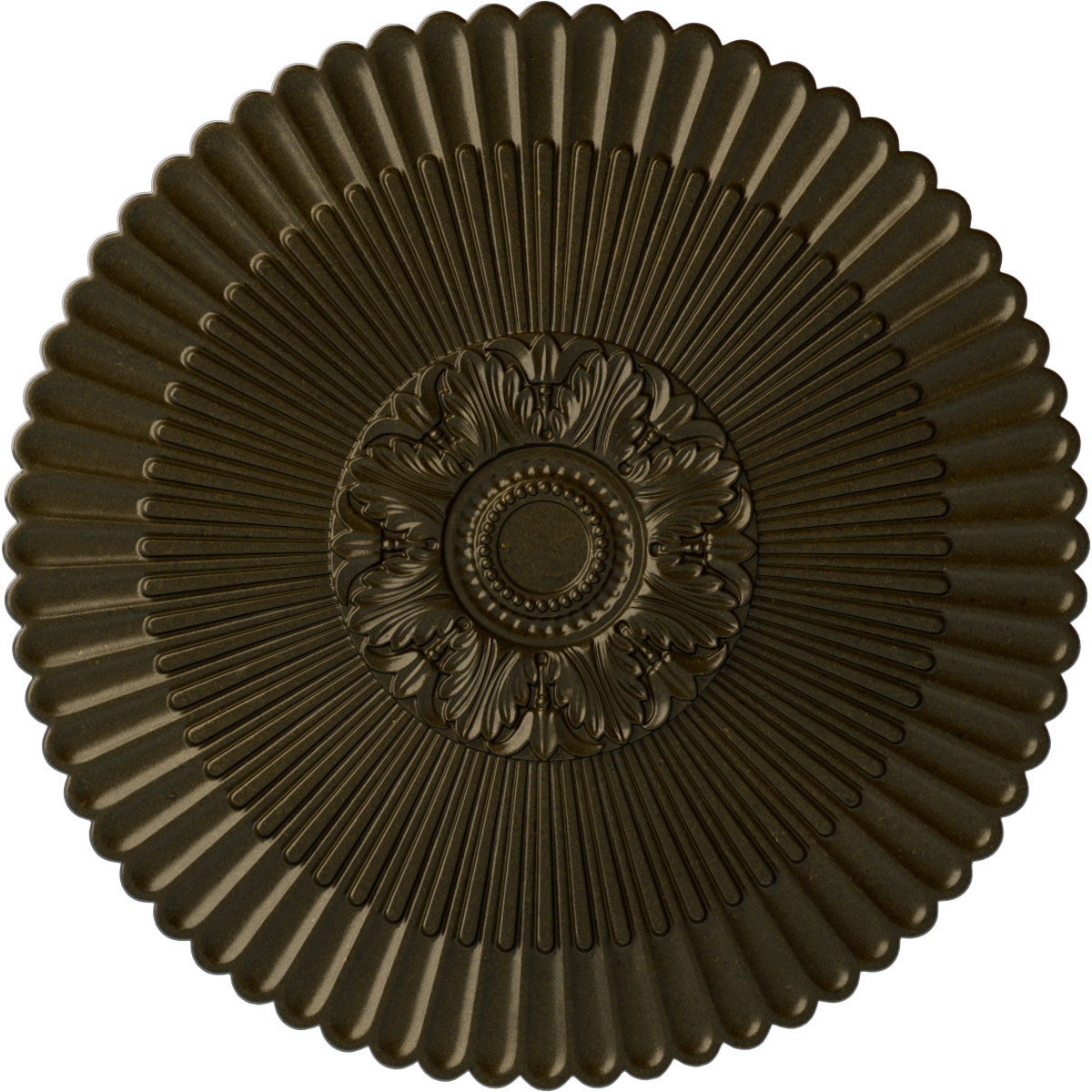 Ekena Millwork CM41NEGGS Nexus 41-in W x 41-in L Painted Green Gold Polyurethane Whole Ceiling Medallion