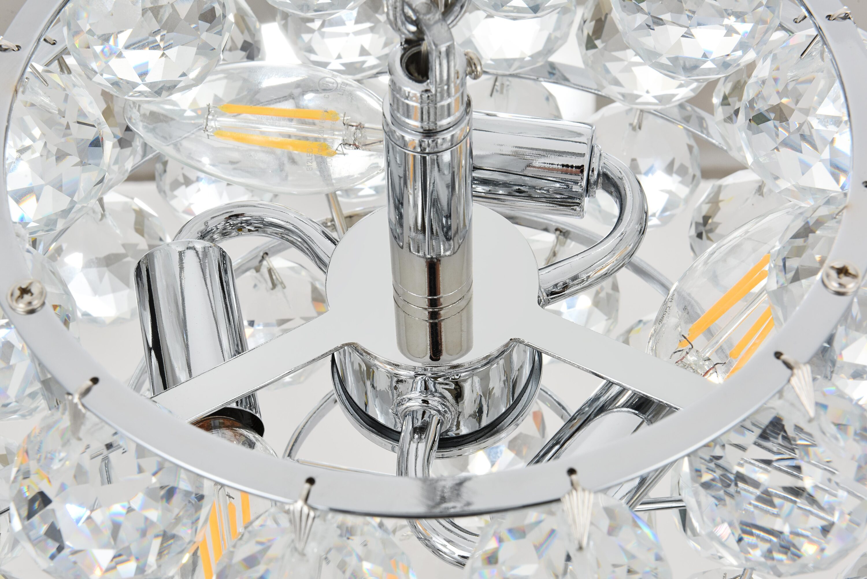 Savannah Chrome 12" Pendant Light with Crystal Accents