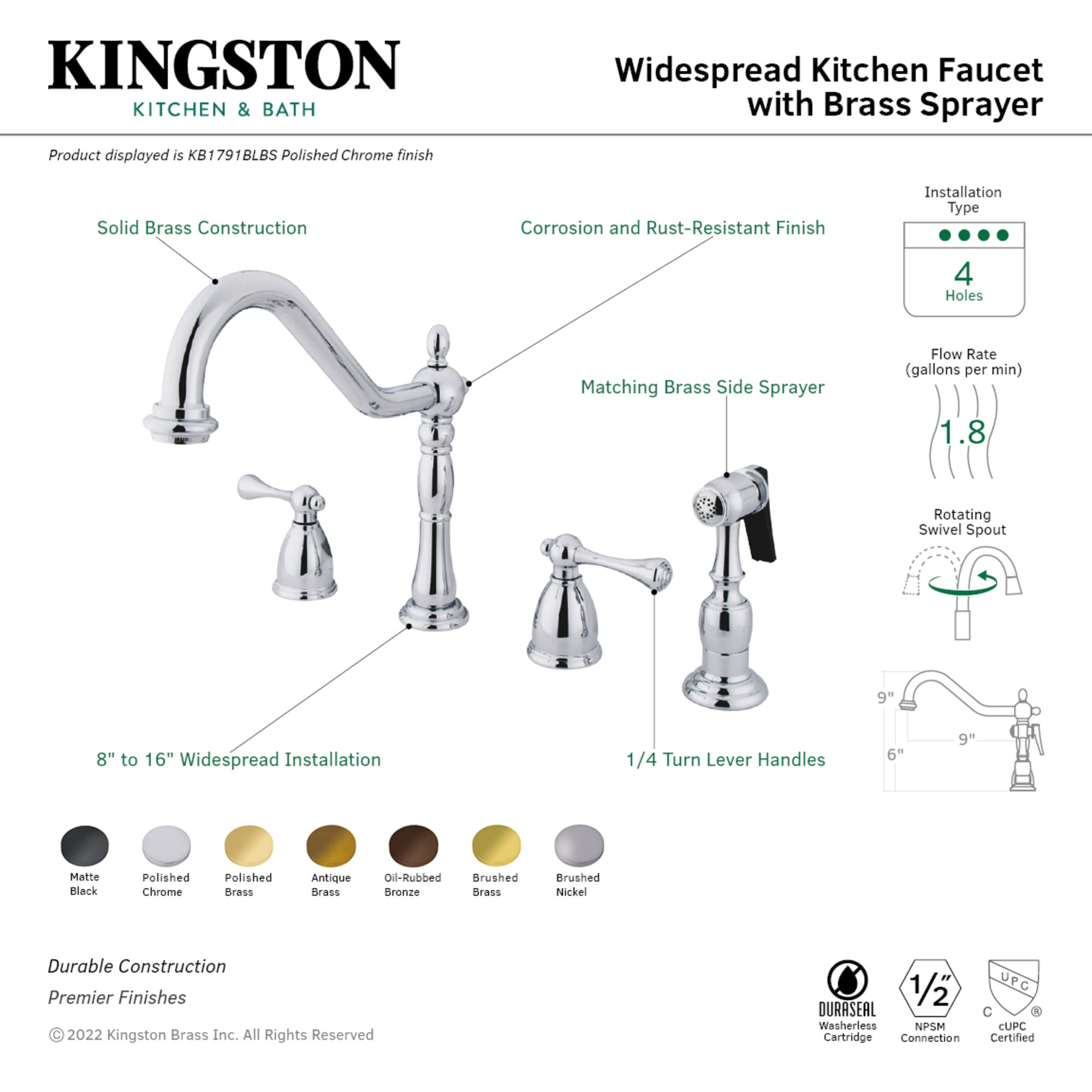 Elements of Design EB1791BLBS Kitchen-Faucets - View #2