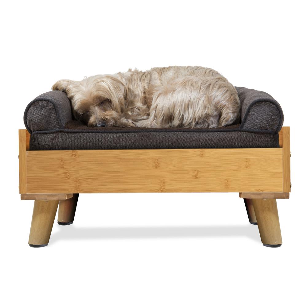 FurHaven Rectangular Bamboo Polyester Perch Dog Bed Small at