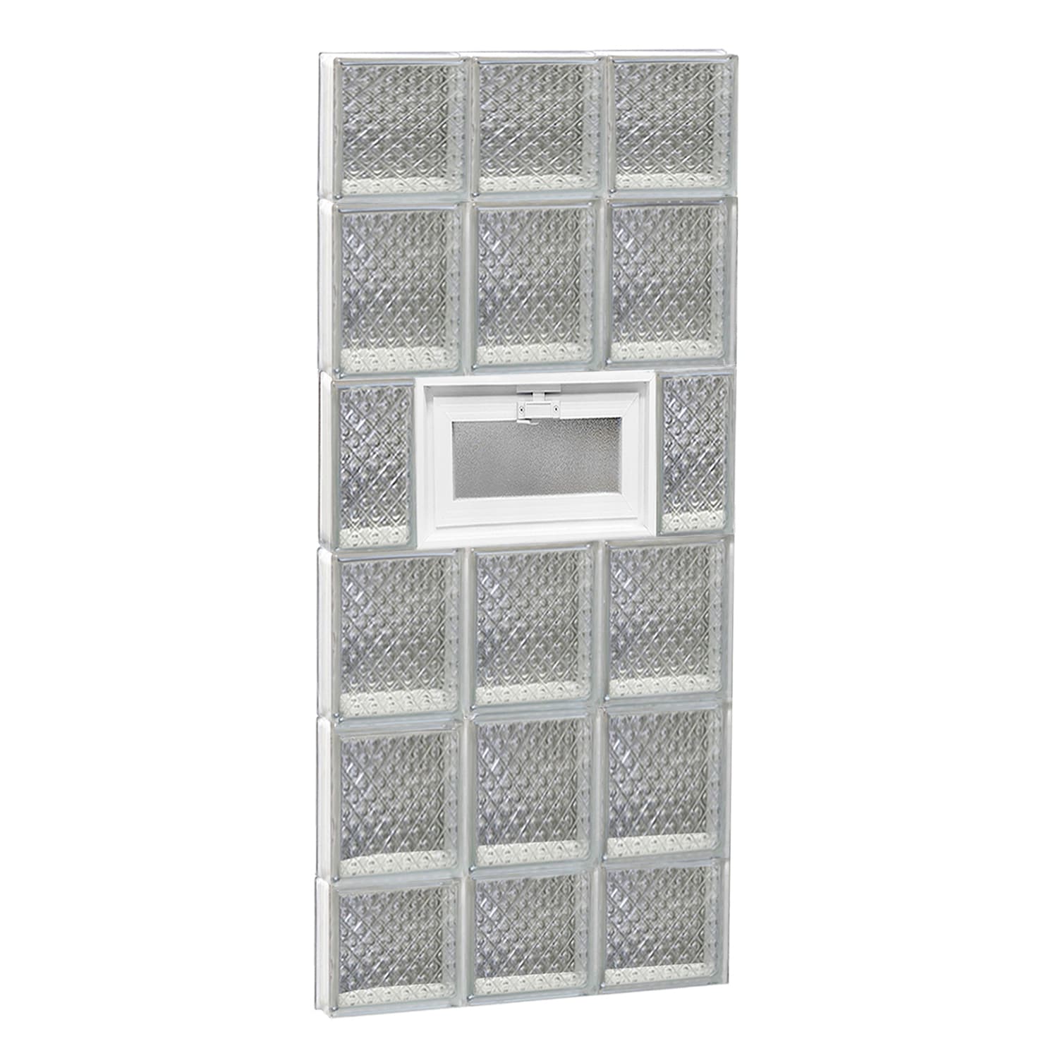 REDI2SET V1844DP Diamond Glass 17-1/4-in x 42-1/2-in Frameless Replacement Vented Glass Block Window