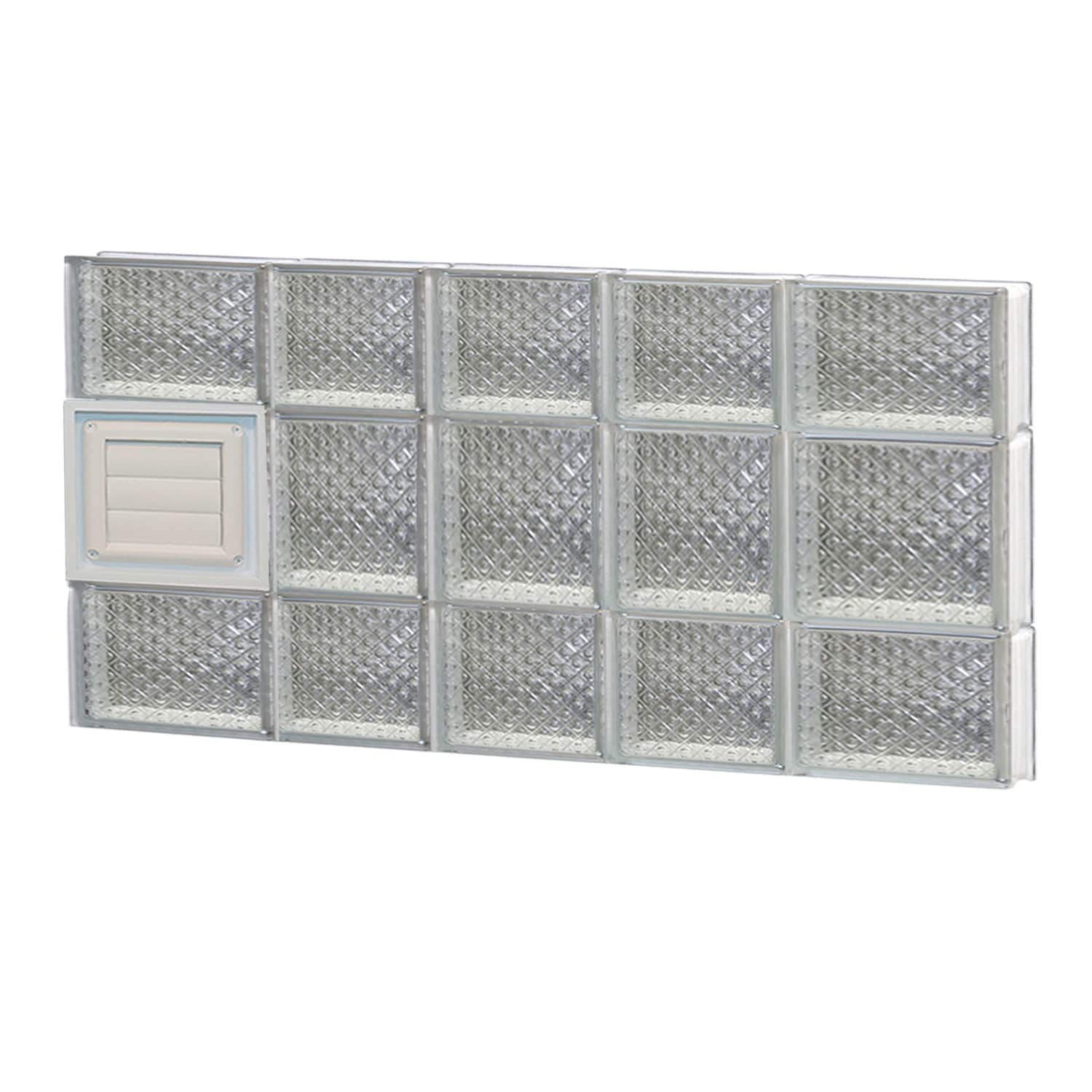 REDI2SET D3420DP Diamond Glass 32-3/4-in x 19-1/4-in Frameless Replacement Dryer vent Glass Block Window