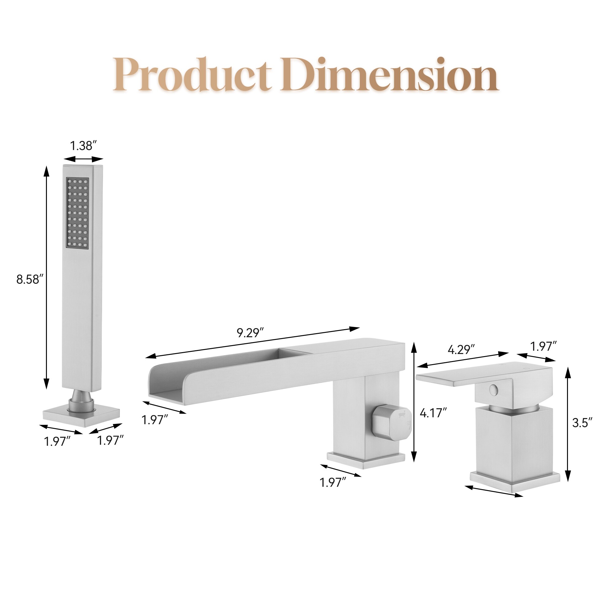 CASAINC CA-H4342-BN Roman-Tub-Faucets - View #5