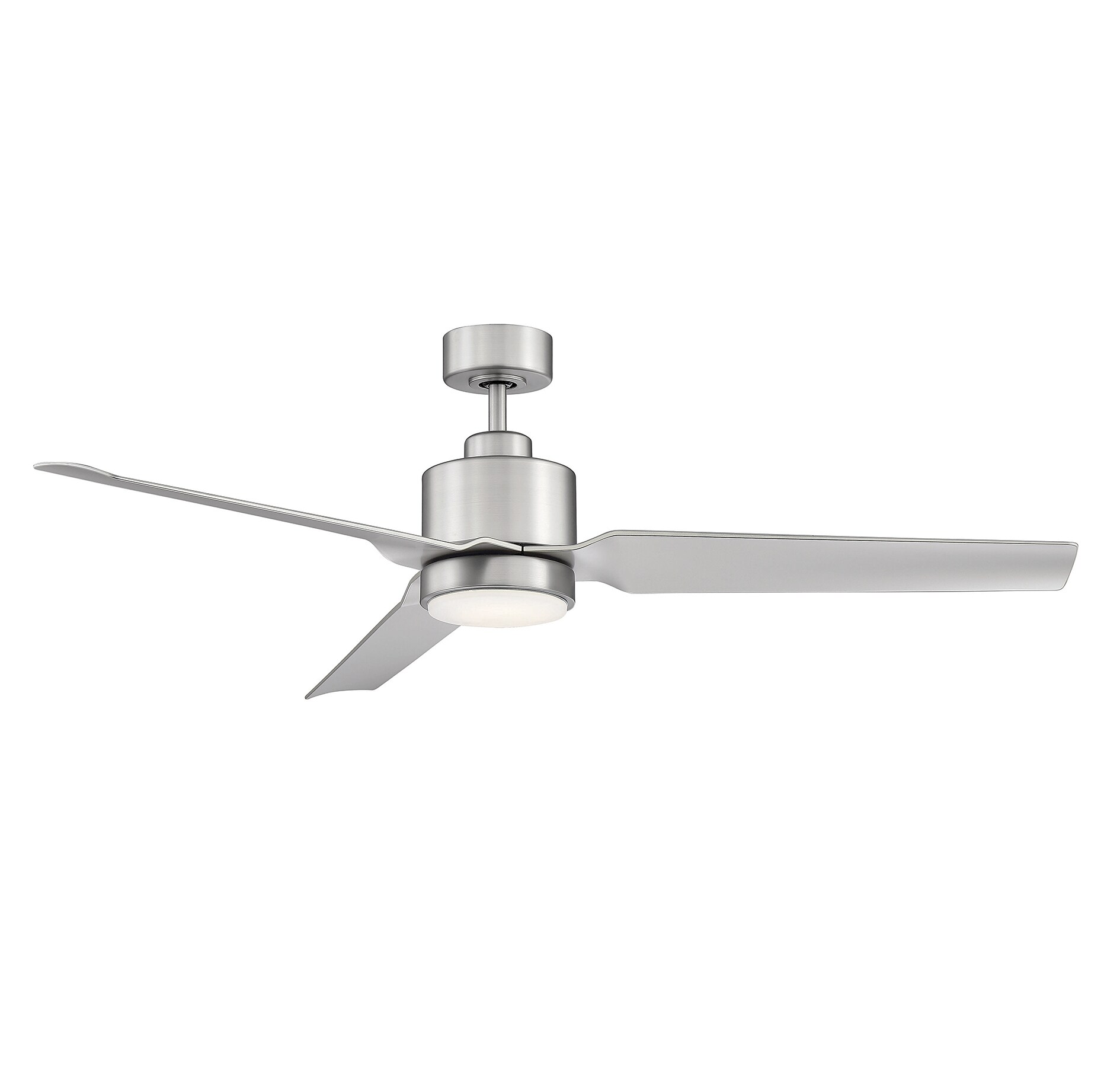 Meridian Lite Trends M2012BN Meridian 52-in Integrated LED Brushed Nickel with Silver Blades Ceiling Fan With Light - Remote Included ( 3 -Blade )