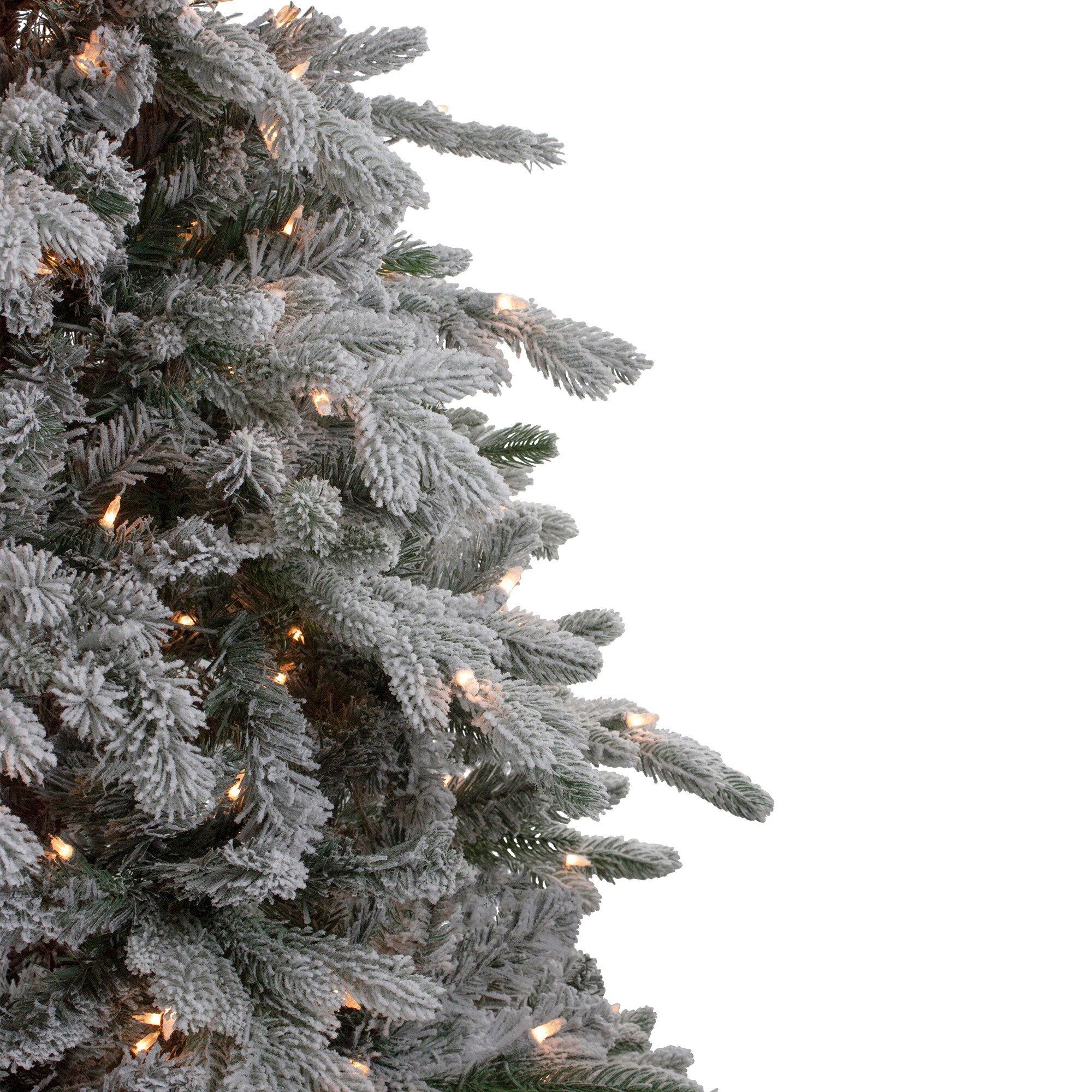 Northlight 7.5-ft Spruce Pre-lit Flocked Artificial Christmas Tree with ...