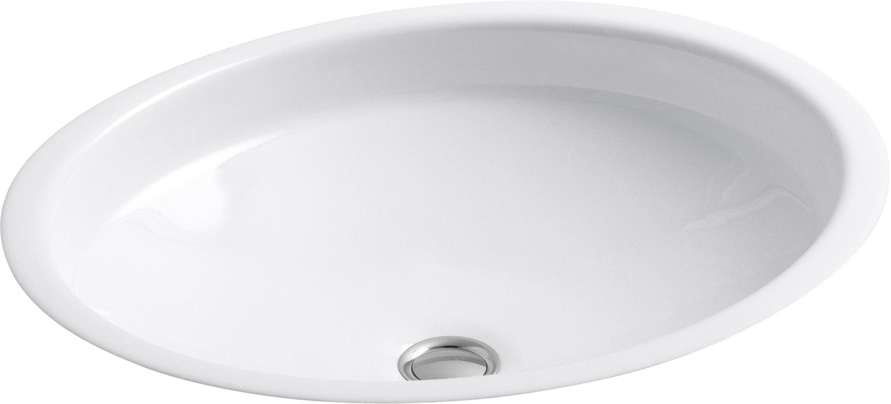 KOHLER 2874-0 Canvas Cast iron Undermount Oval Traditional White Bathroom Sink ( 19.4375-Inches x 16.0625-Inches )