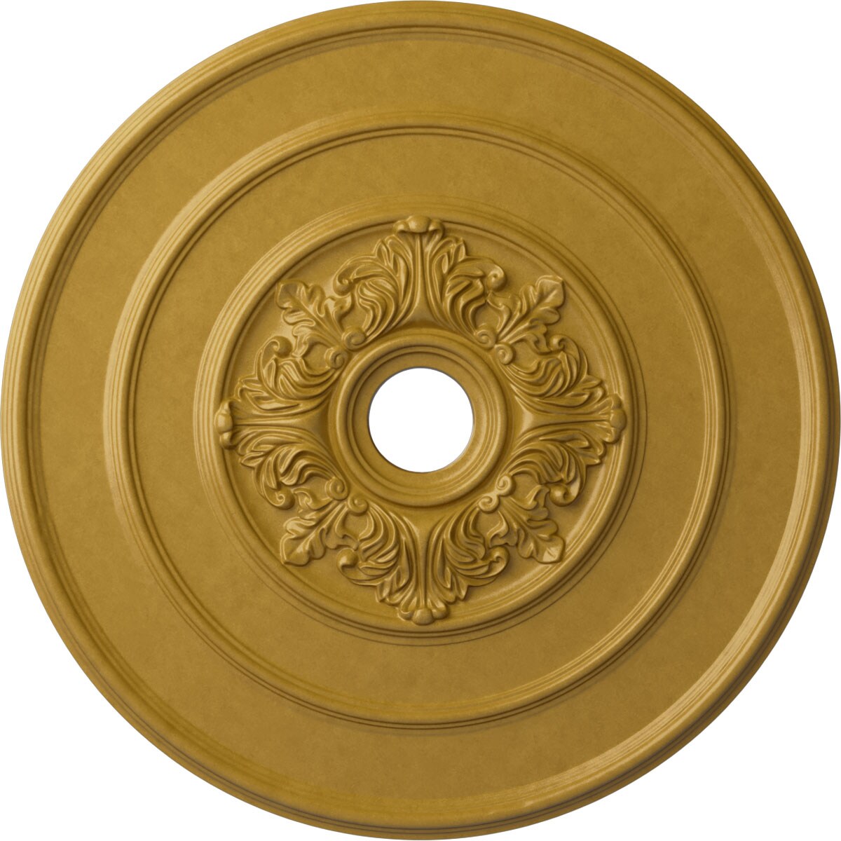 Ekena Millwork CM26TAIGS Traditional with Acanthus Leaves 26-in W x 26-in L Painted Iridescent Gold Polyurethane Whole Ceiling Medallion