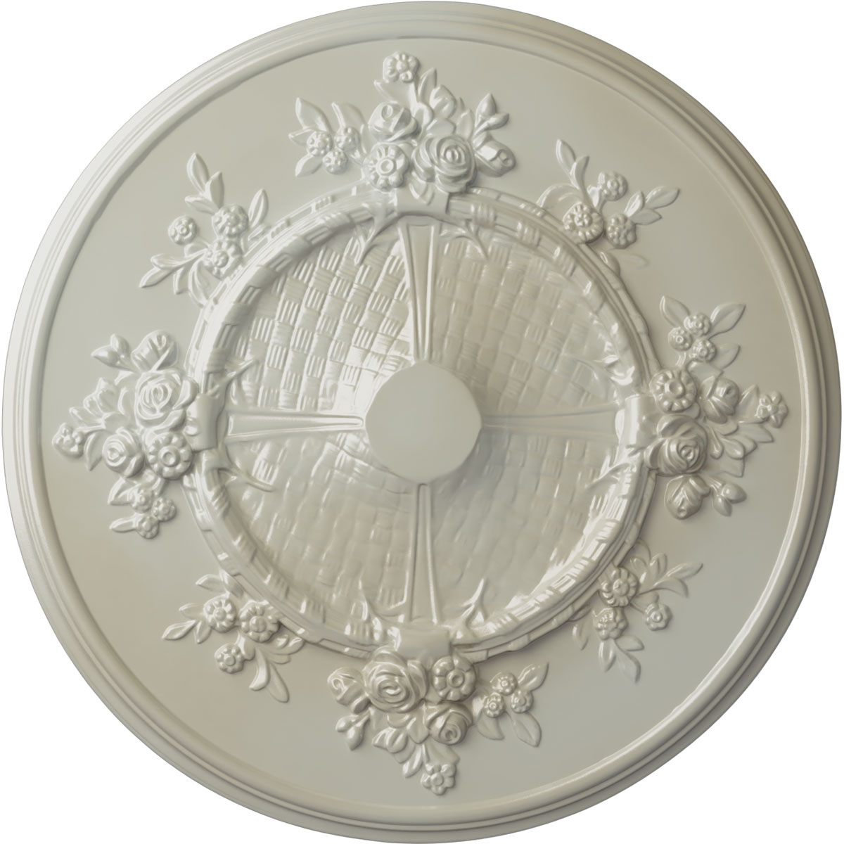 Ekena Millwork CM27FLFBS Flower 27-in W x 27-in L Painted Flash Blue Polyurethane Whole Ceiling Medallion
