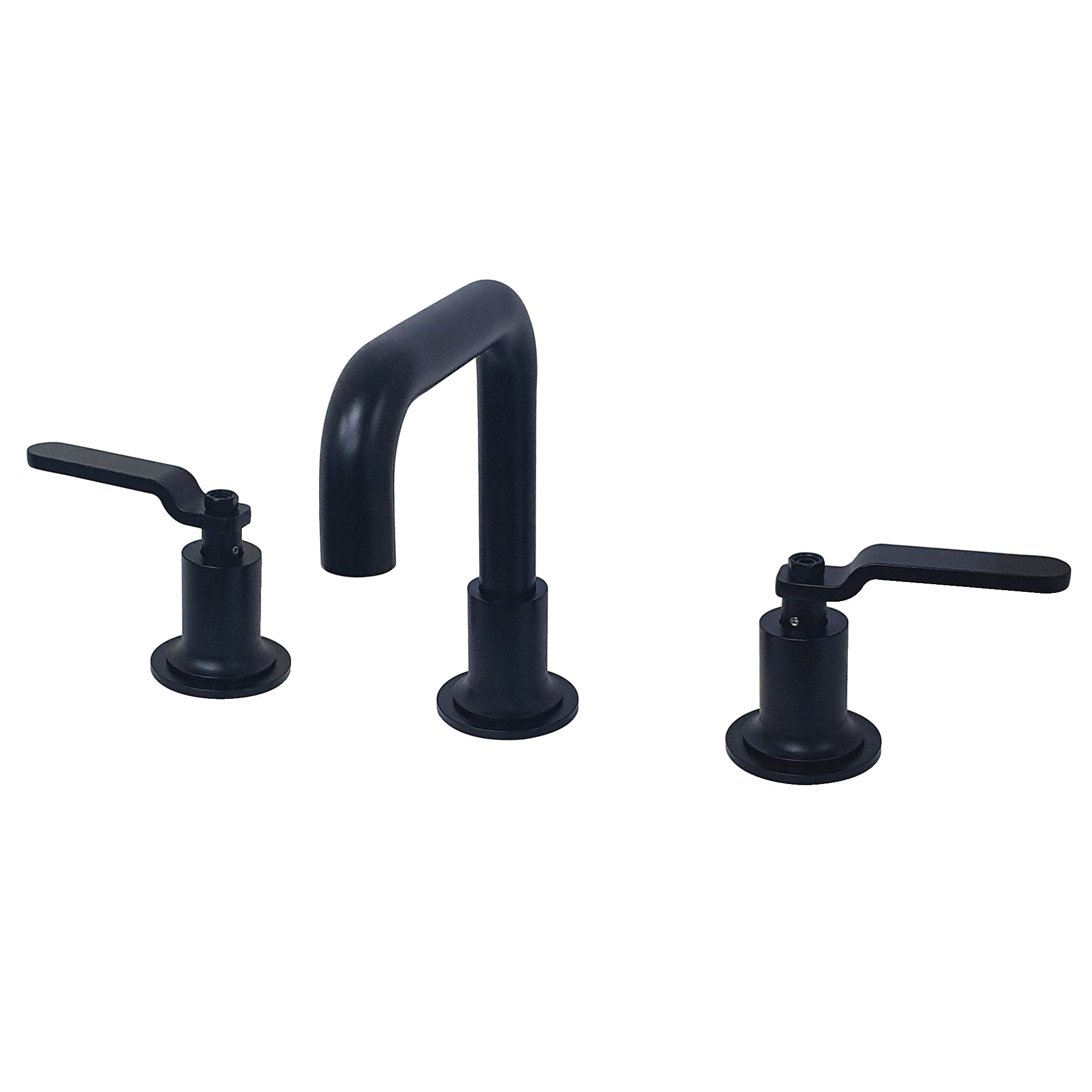 Kingston Brass WLKS142KLMB Whitaker Matte black Widespread 2-handle Low-arc Residential Handle Bathroom Sink Faucet with Drain