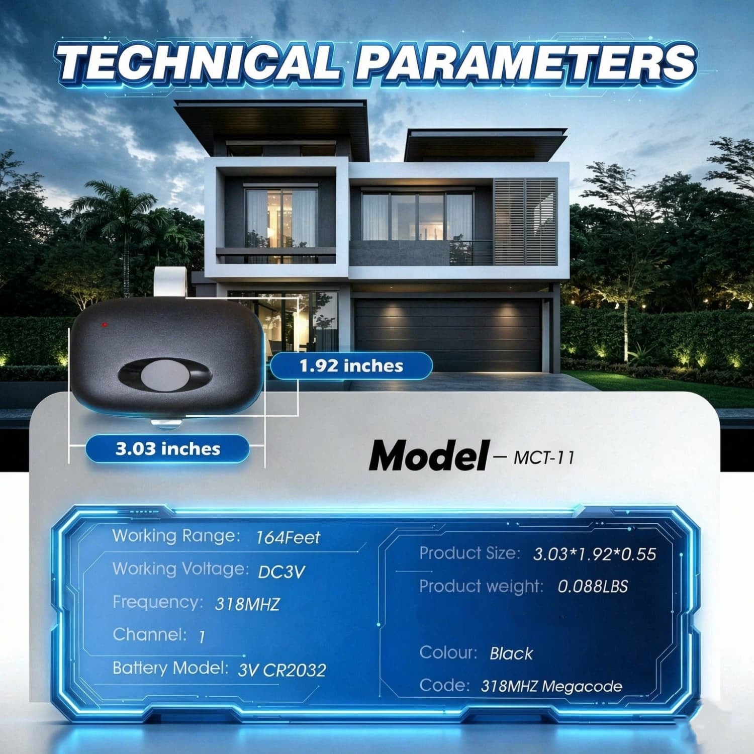 Angel Sar L2ZQYA805GOR17 Garage-Door-Opener-Remotes - View #3