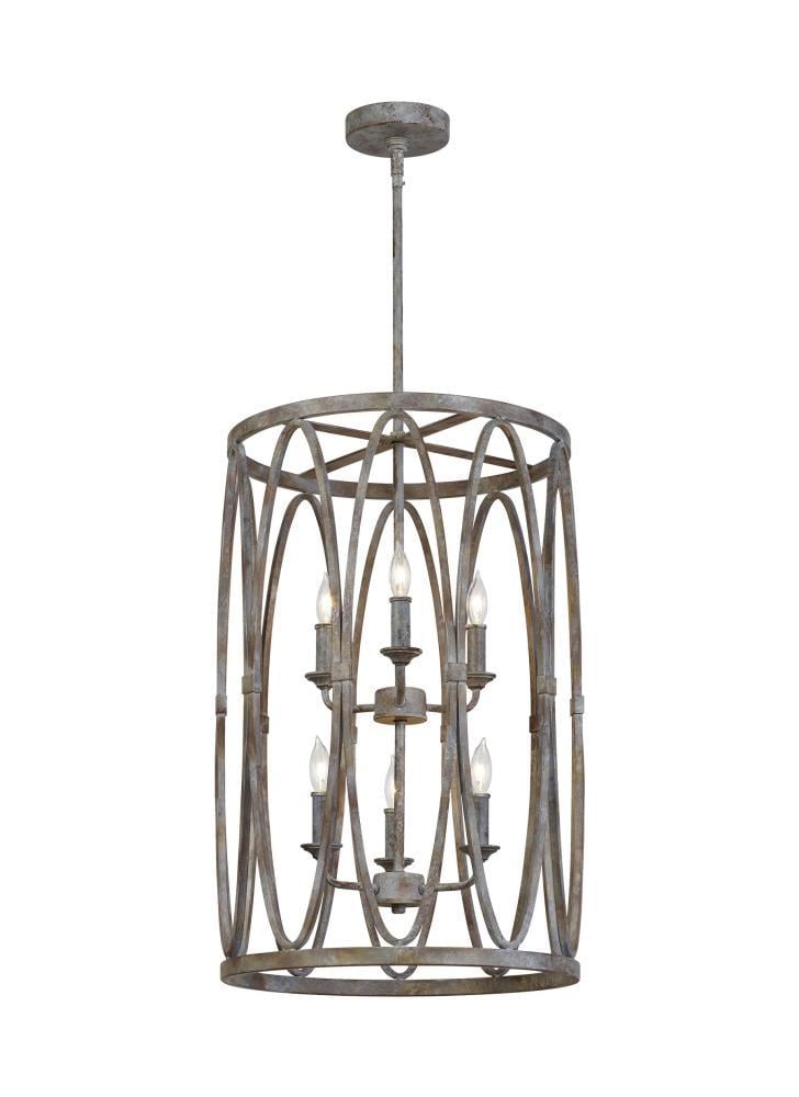 Generation Lighting F3223/6DA Patrice 6 -Light Brown Transitional For Use in Bathrooms, Bedrooms, Dining Rooms, Foyers, Kitchens, Living Rooms Chandelier