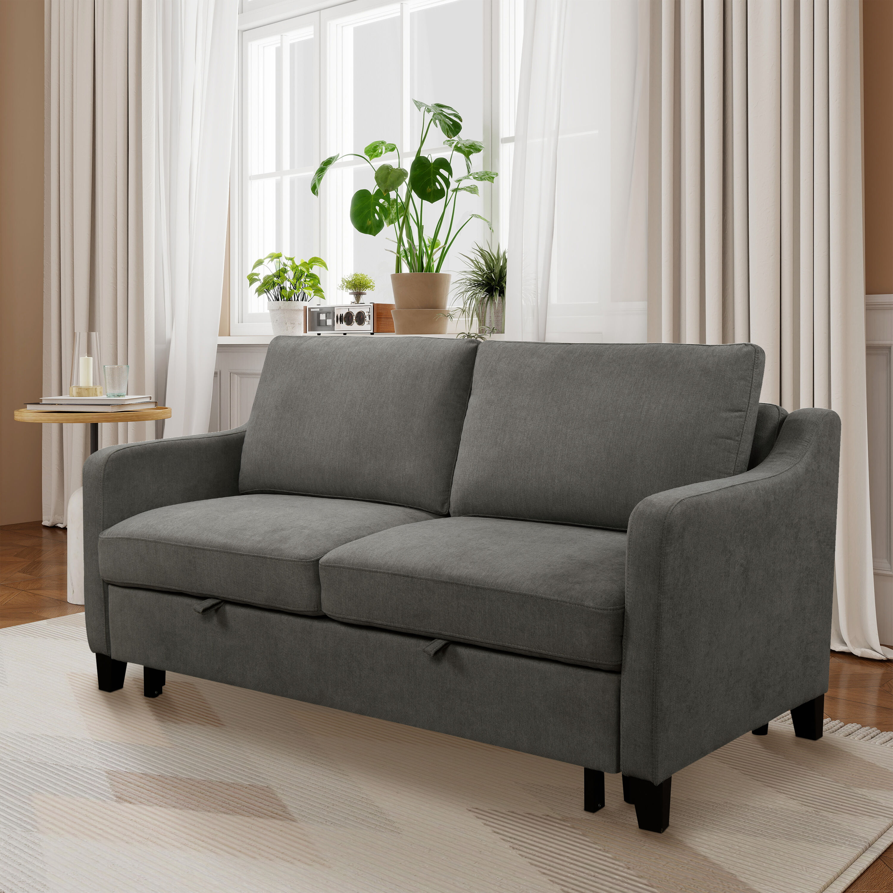 Mondawe M0-N7S346A 68.5-in Modern Dark Gray Sofa