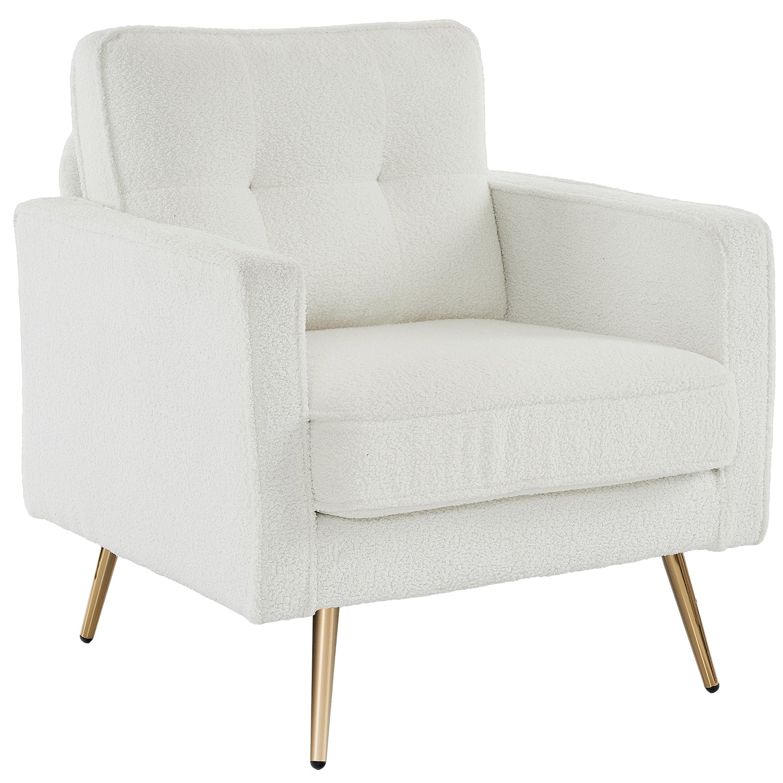 Outopee L1G52003225 Modern White Corduroy Club Chair