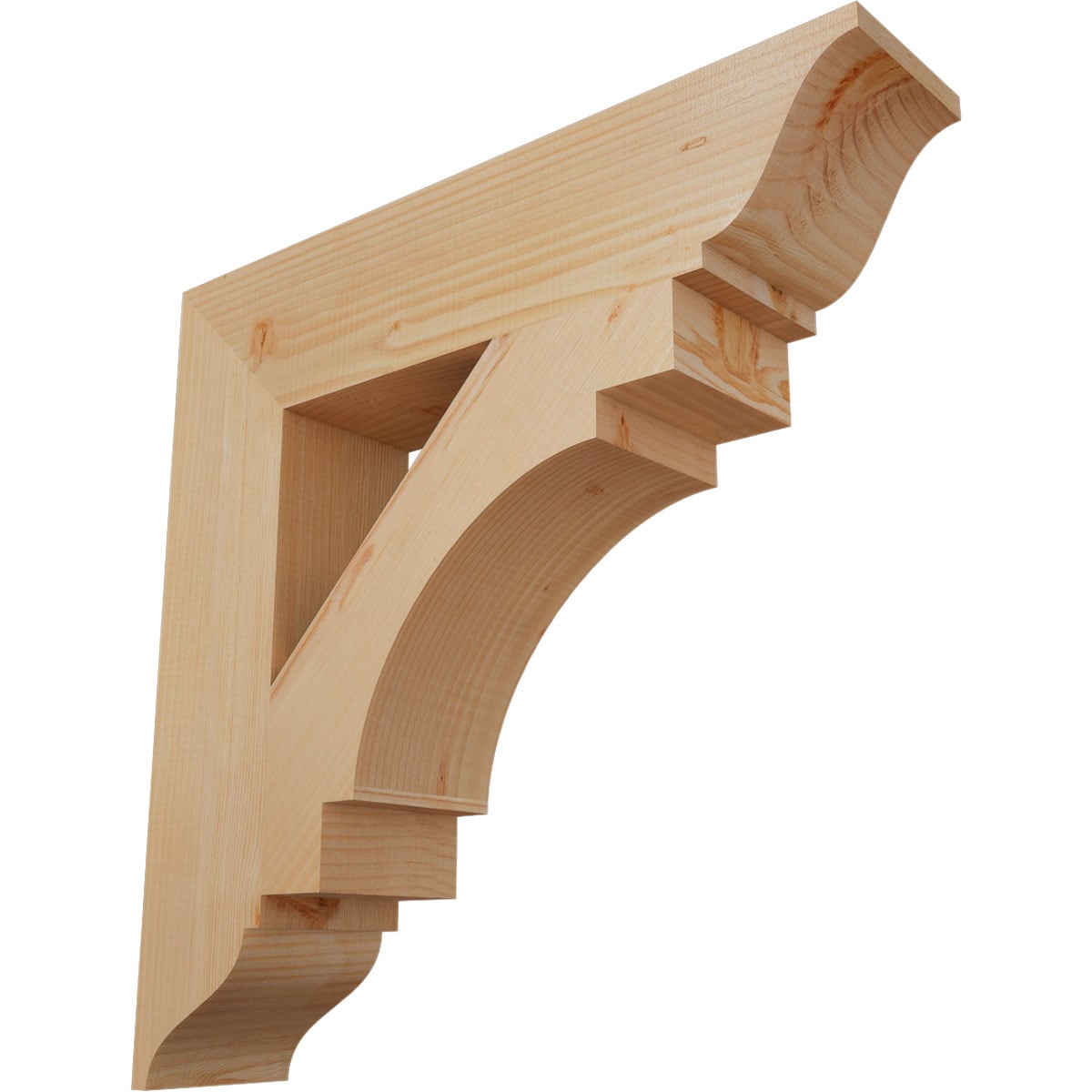Ekena Millwork BKT06X28X28MRC01SDF Merced traditional smooth 5-1/2-in x 28-in x 28-in Douglas fir Brown Wood Standard bracket
