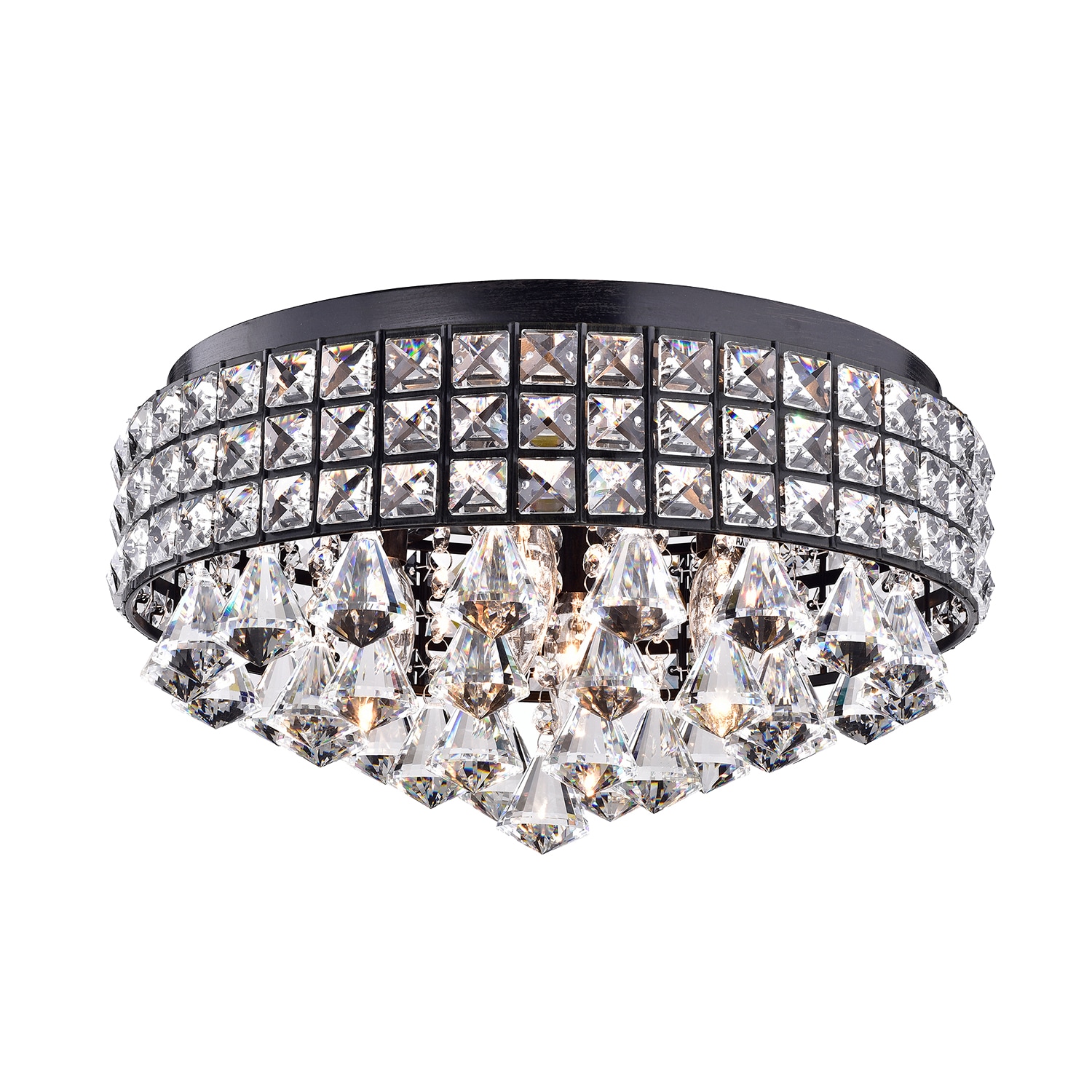 Edvivi ECG4103BK Alyvia 4 -Light 15.2-in Antique Black Flush Mount Light