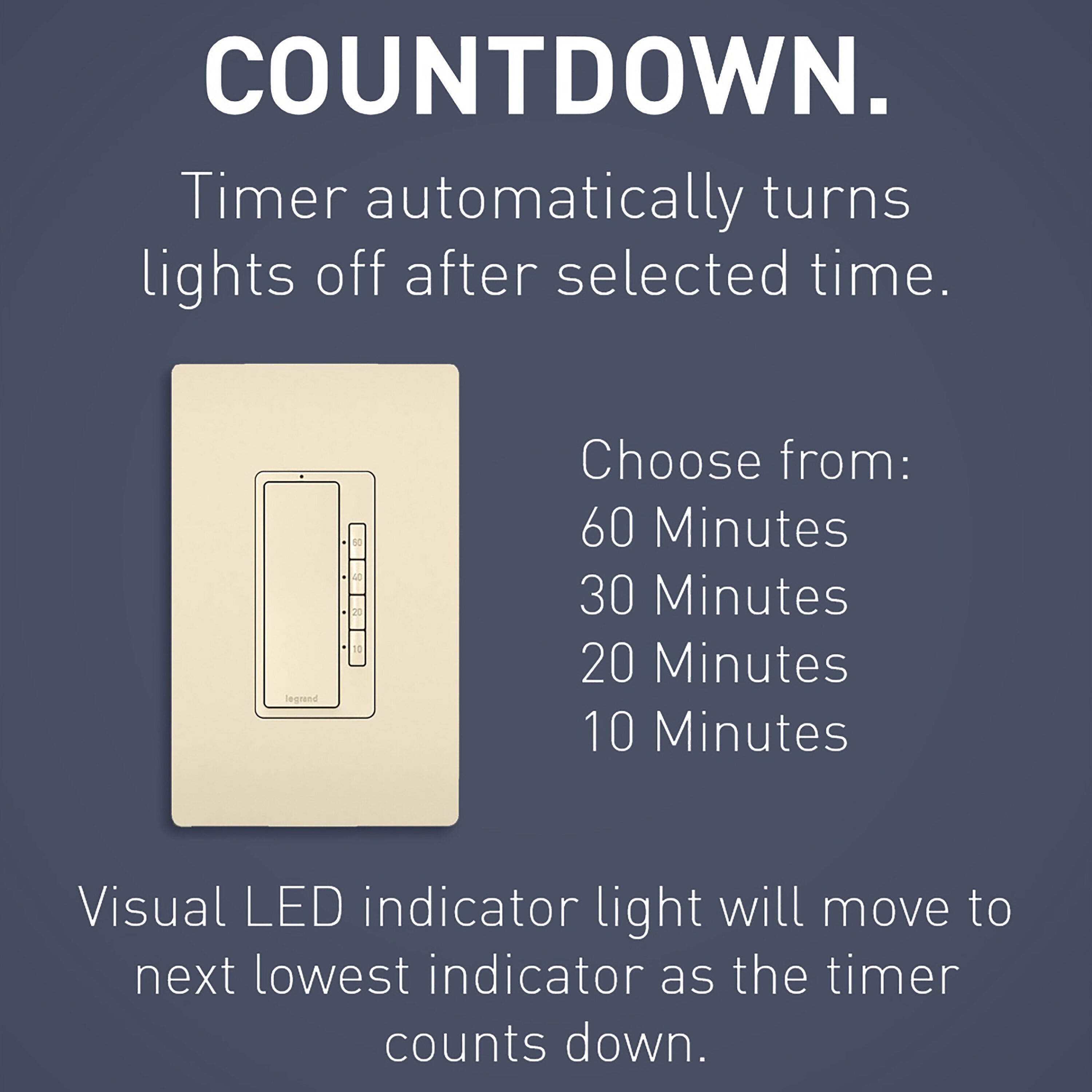 legrand countdown timer instructions