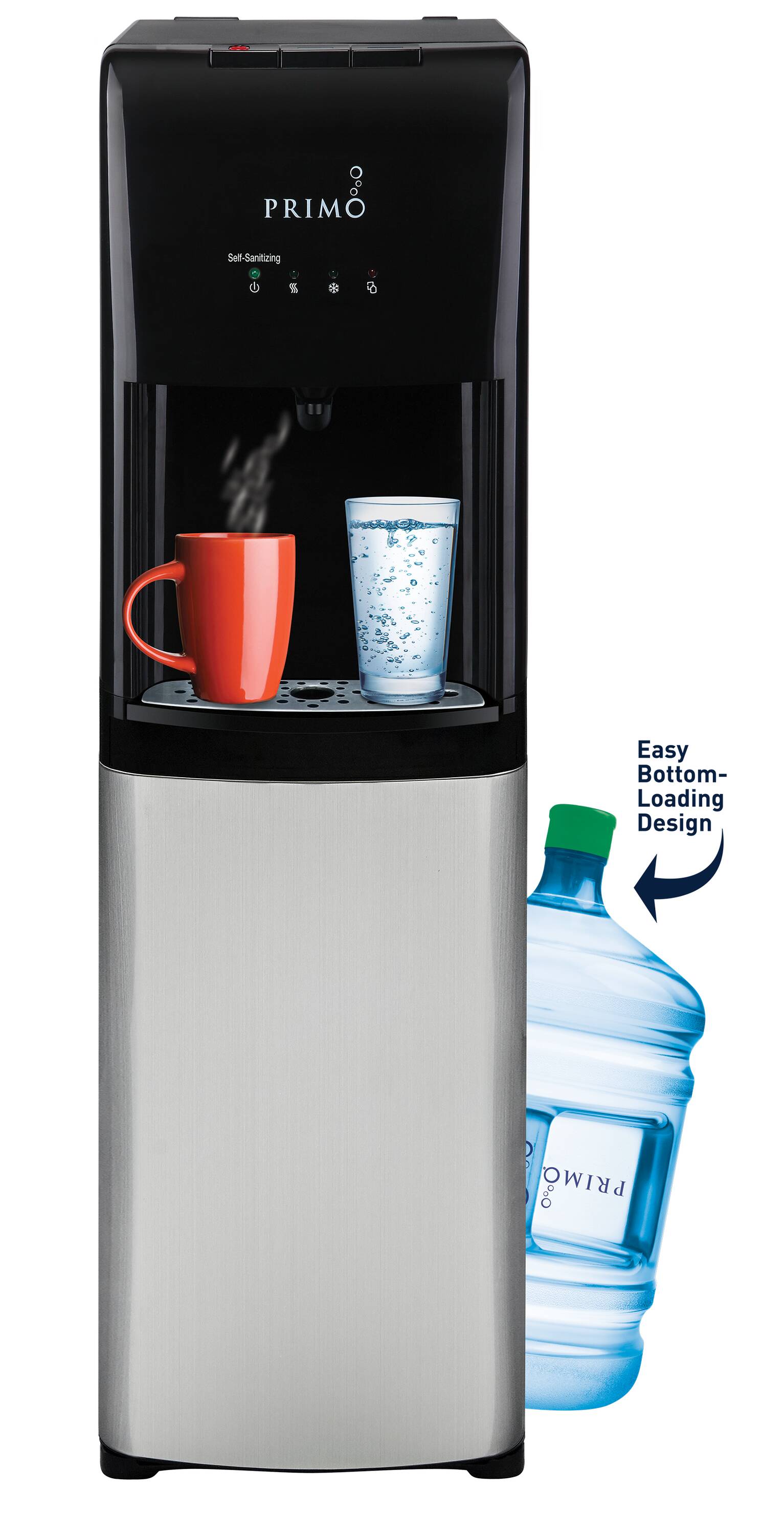 Primo Deluxe Freestanding Water Dispenser with Pet Station - Black