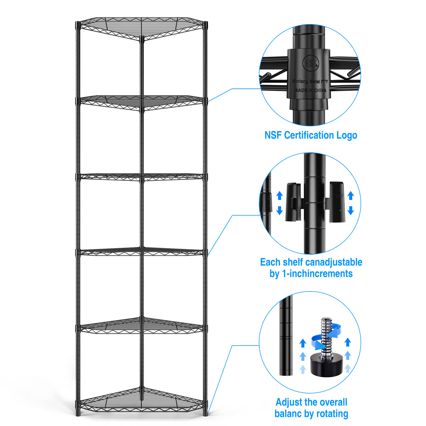 Misty Moon FXLW0403-SS15501 Free-Standing-Shelving - View #7