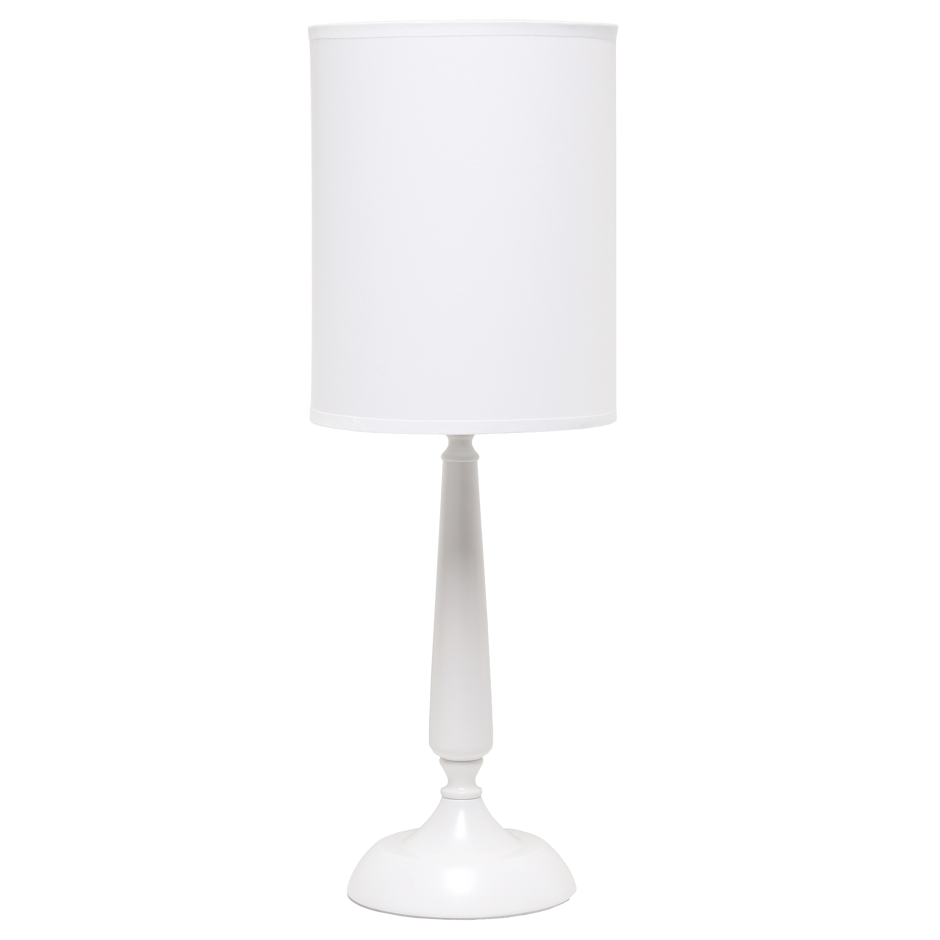 Simple Designs LT2075-WHT 22.75-in White Table Lamp with Fabric Shade