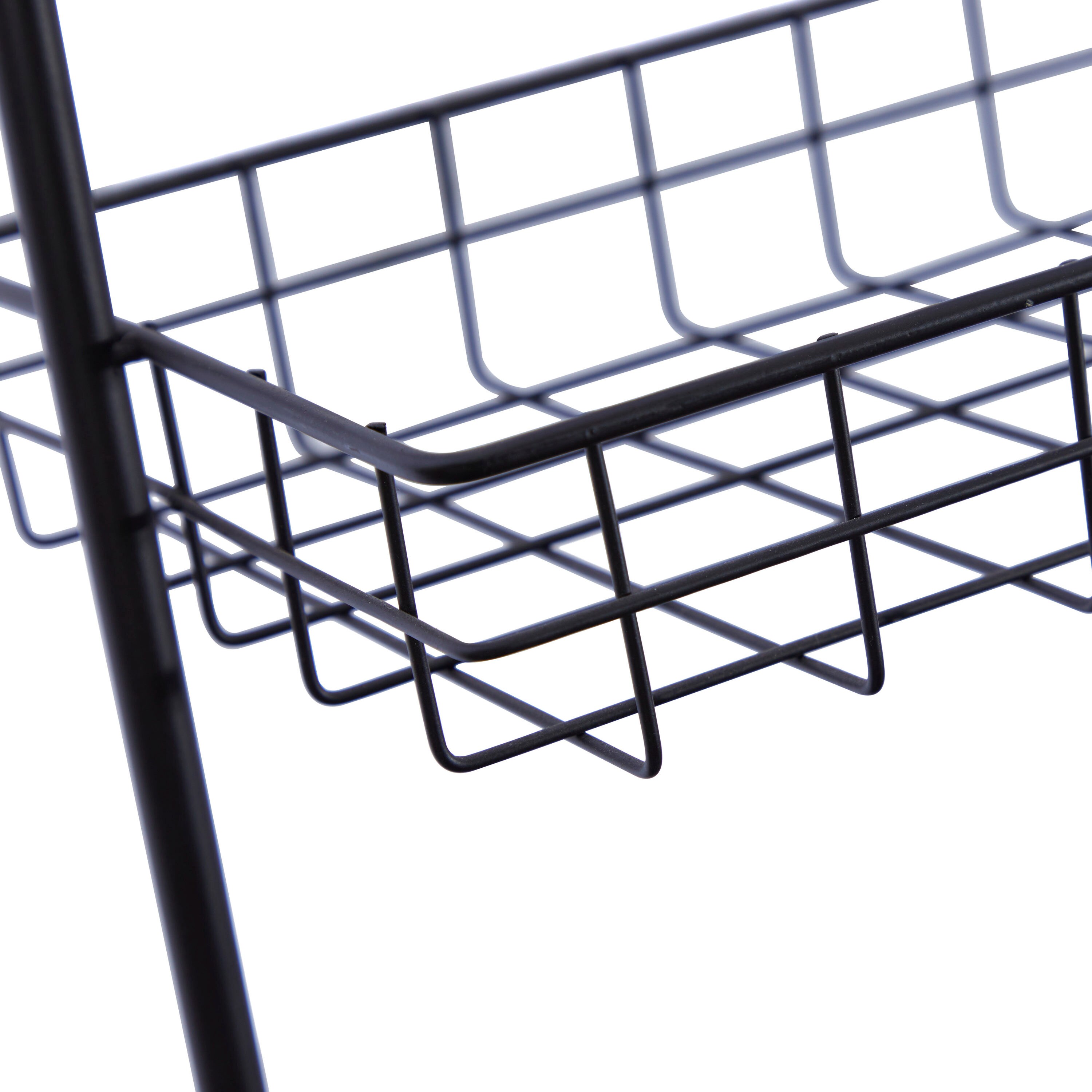 Industrial Chic Black Iron & Wood 3-Tier Floating Wall Shelf