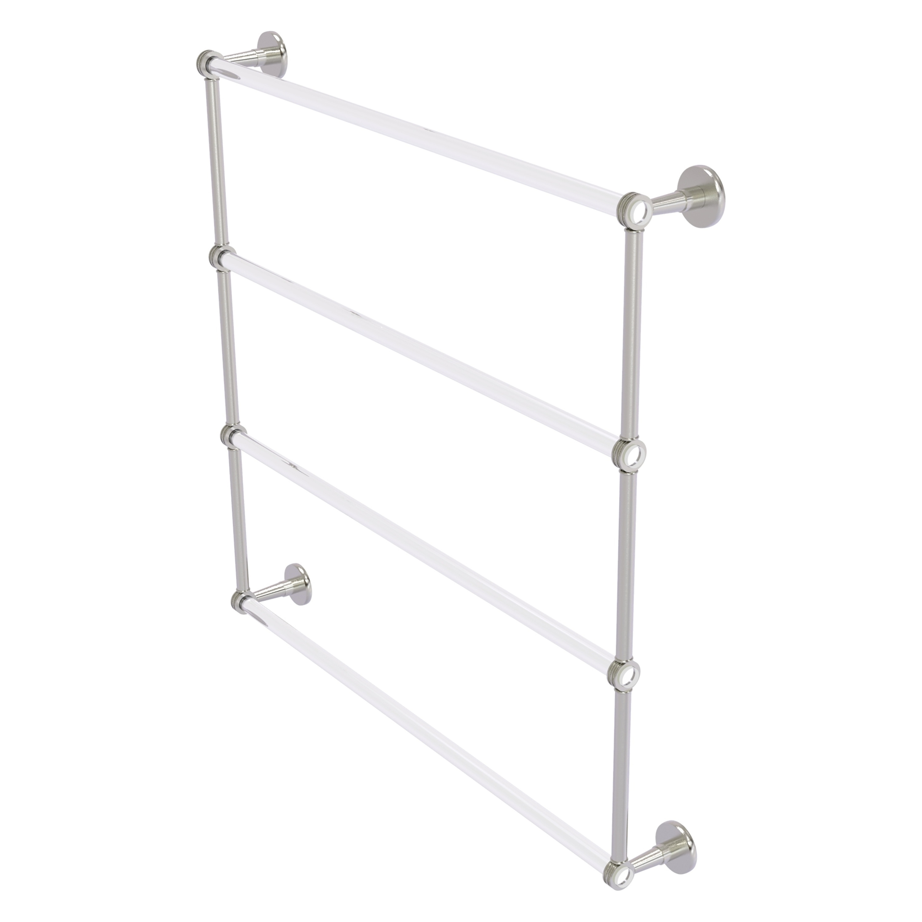 Allied Brass CV-28D-36-SN Clearview 36-in double Satin Nickel Wall mount 4-tier Towel Bar