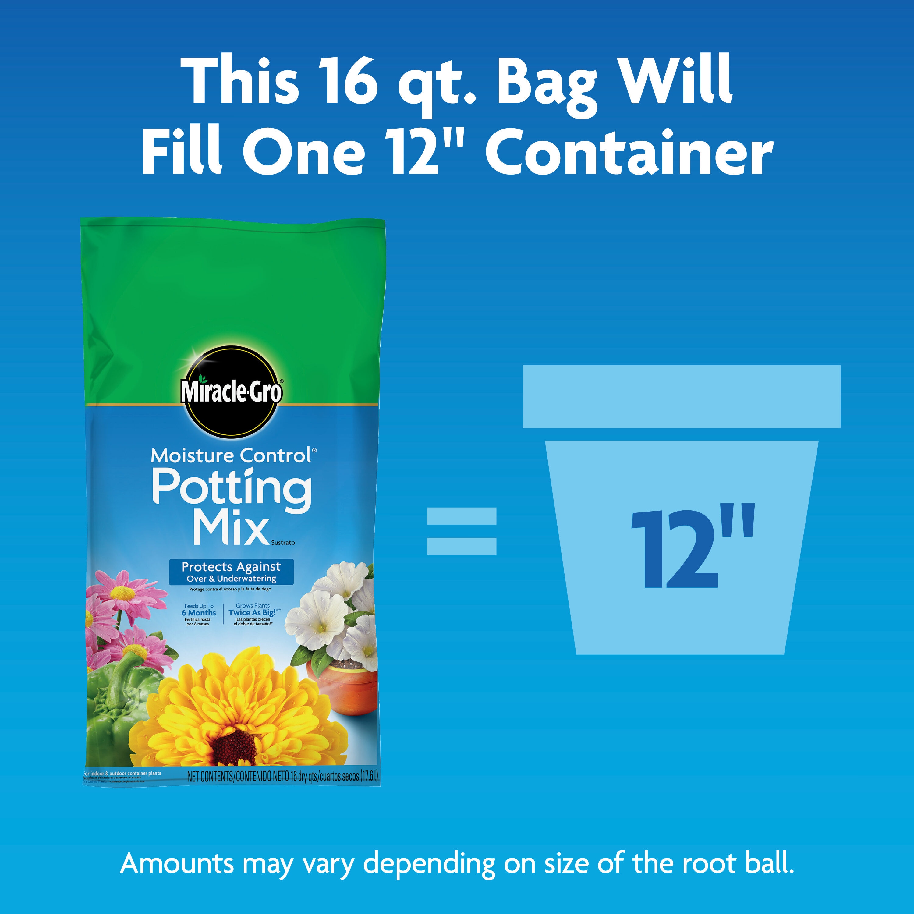 Miracle-Gro Moisture Control 16-Quart All-purpose Potting Soil Mix In ...