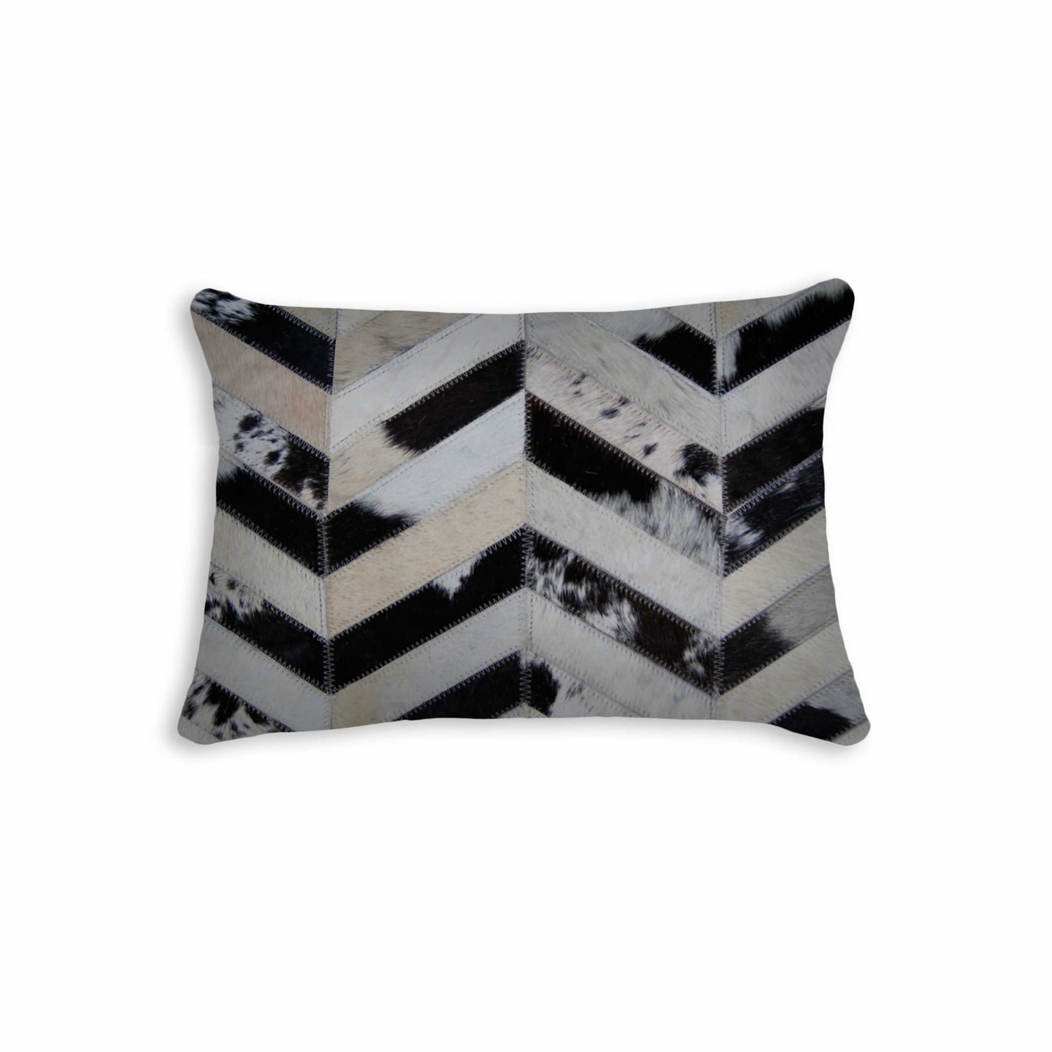 HomeRoots 316889 Josephine 20-in x 12-in Black Brown and Off White Indoor Decorative Pillow