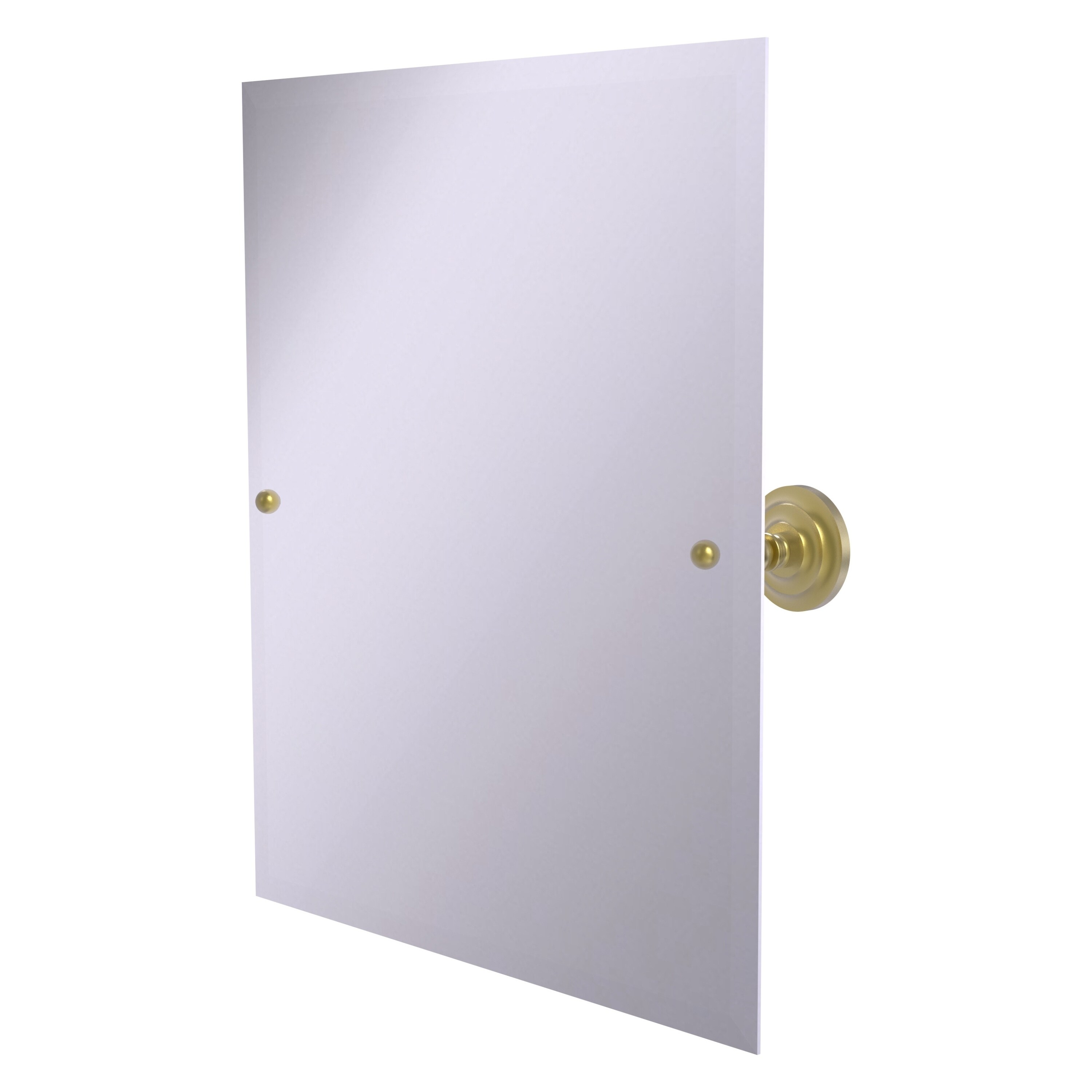 Allied Brass PQN-92-SBR Prestige Que New 21-Inches x 26-Inches Beveled Frameless Rectangle Tilting Bathroom Vanity Mirror ( Satin Brass )