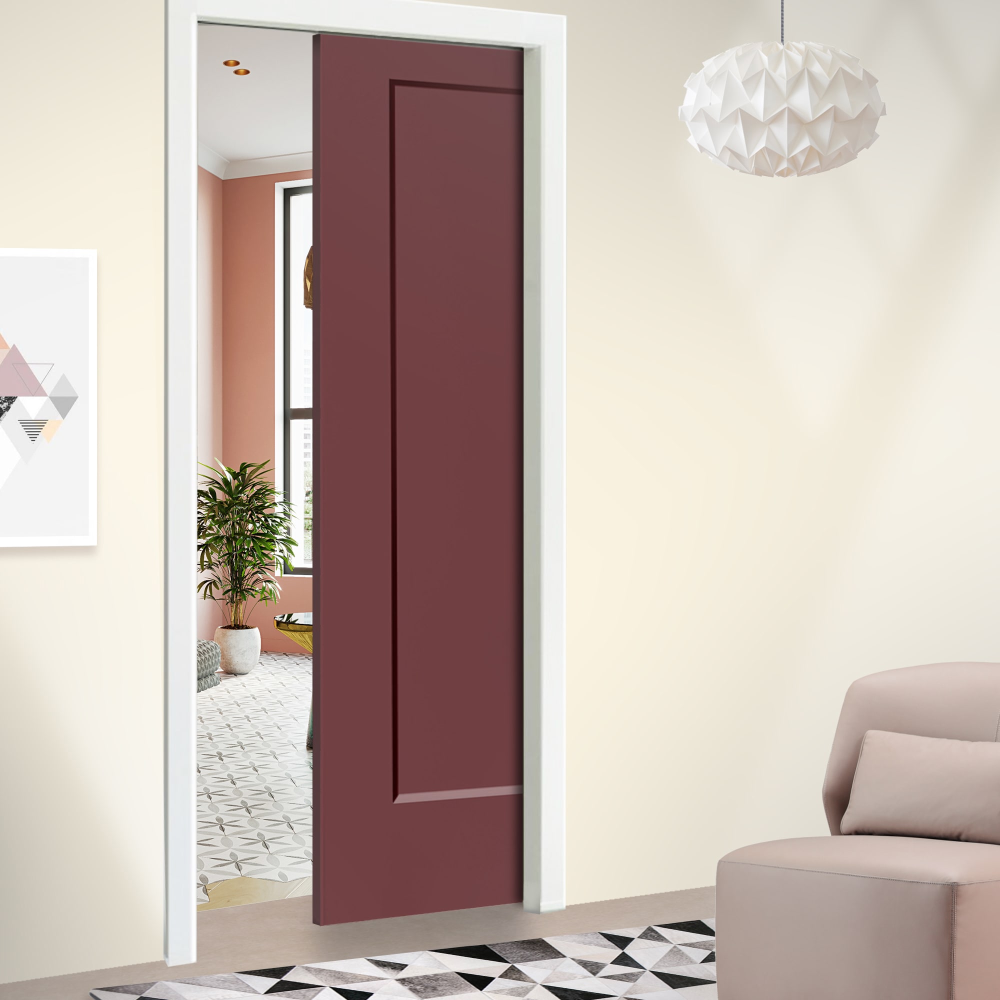 CALHOME PK-1PANEL-LP-30RM Barn-Doors - View #2