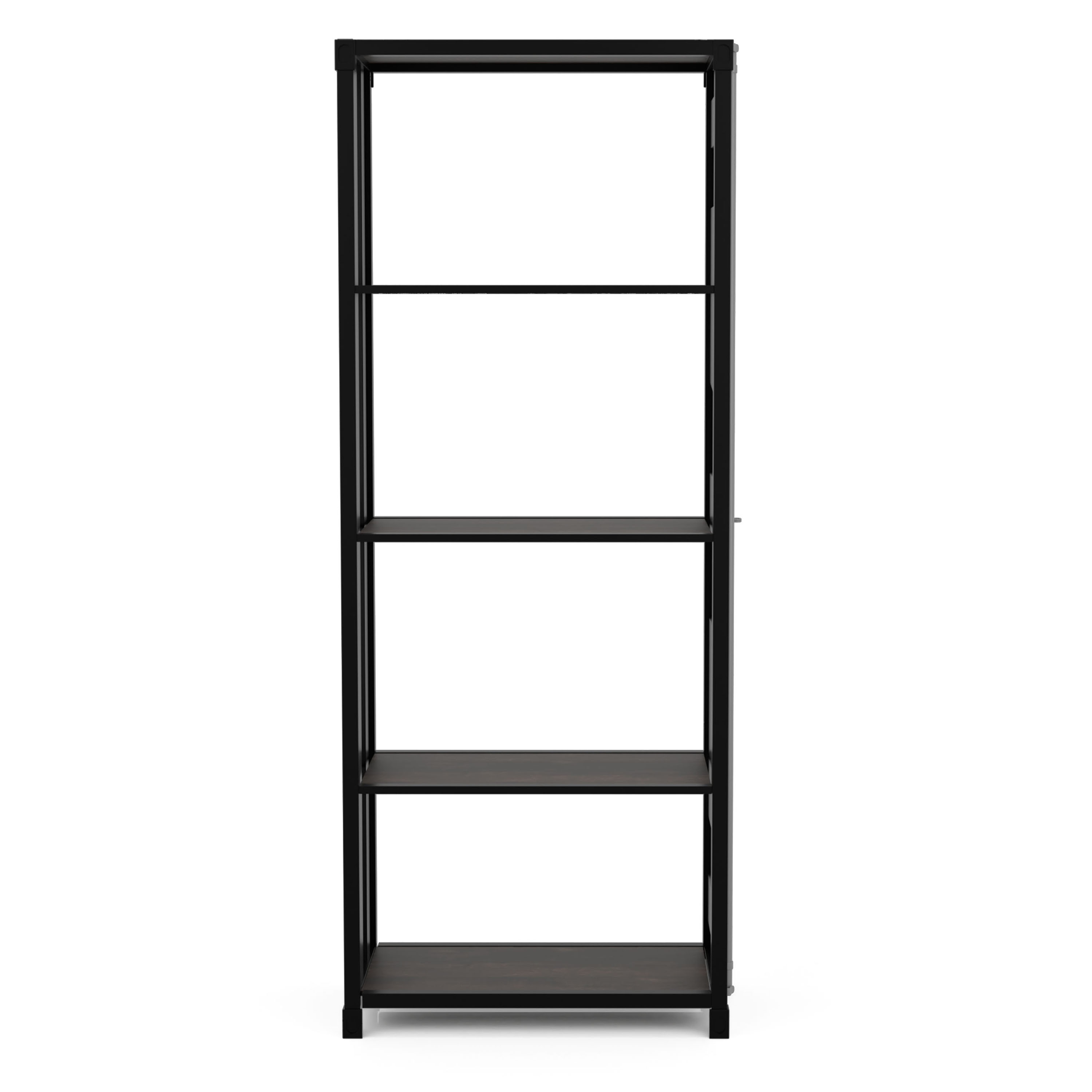 Ansinne Sand Black Metal 4-Shelf Bookcase (26.38-in W x 64.38-in H x 14-in D) | - Furniture of America IDF-AC333BK