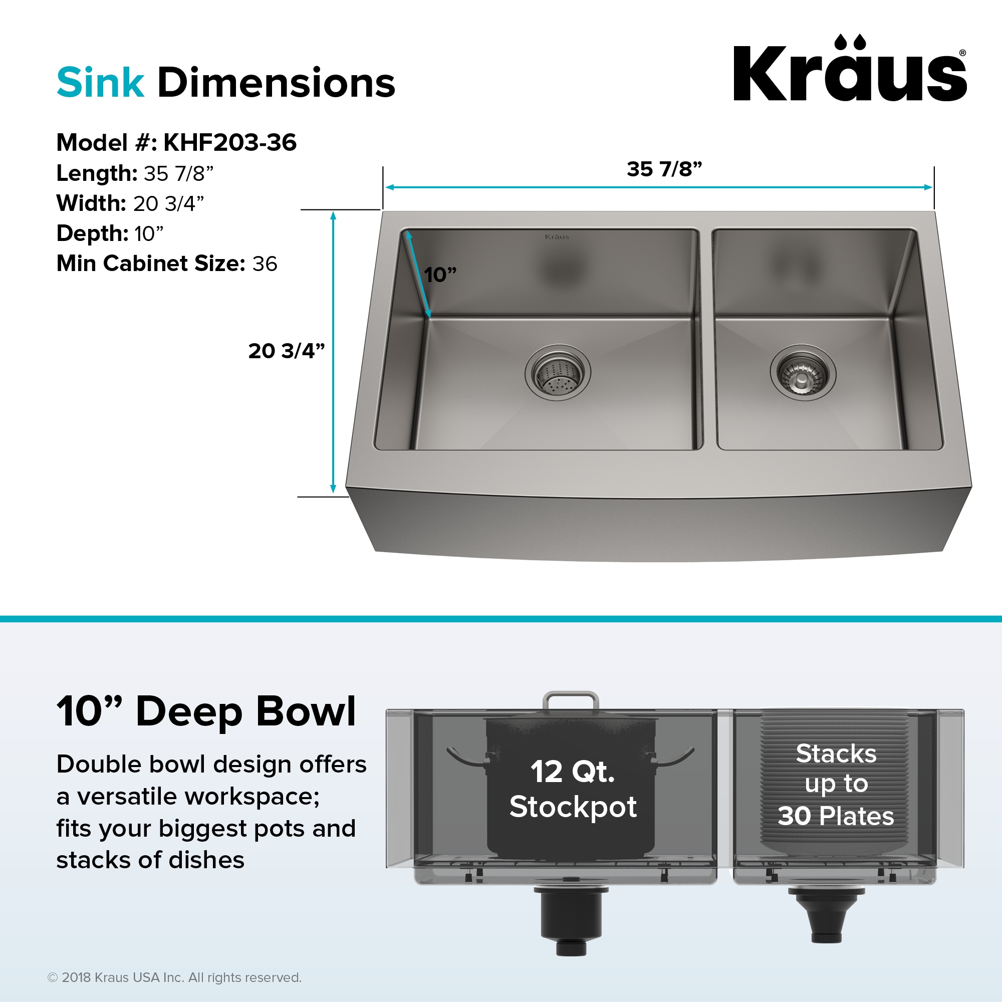 Kraus KHF203-36-100-75MB Kitchen-Sinks - View #6