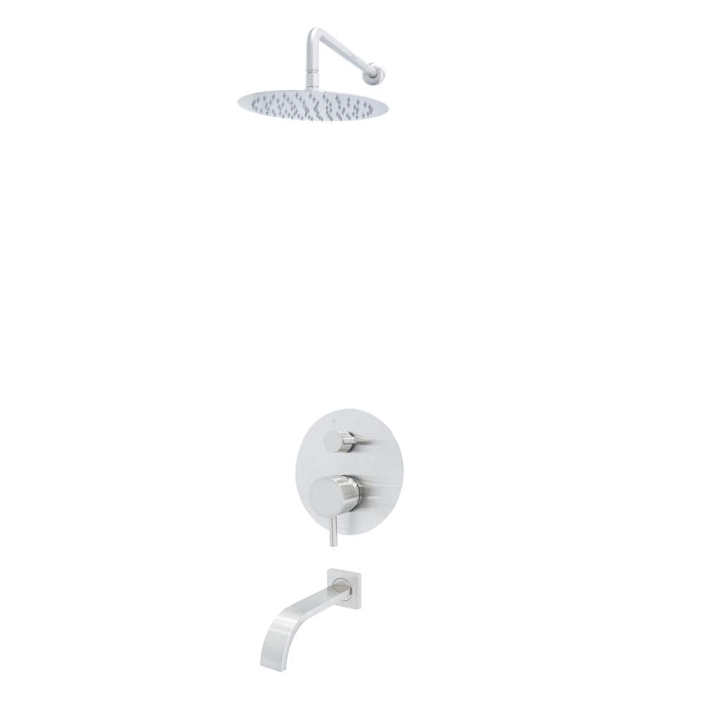 Dyconn Faucet SS311-BNTS Spectrum Brushed Nickel Built-In Shower Faucet System with 2-way Diverter Valve Included