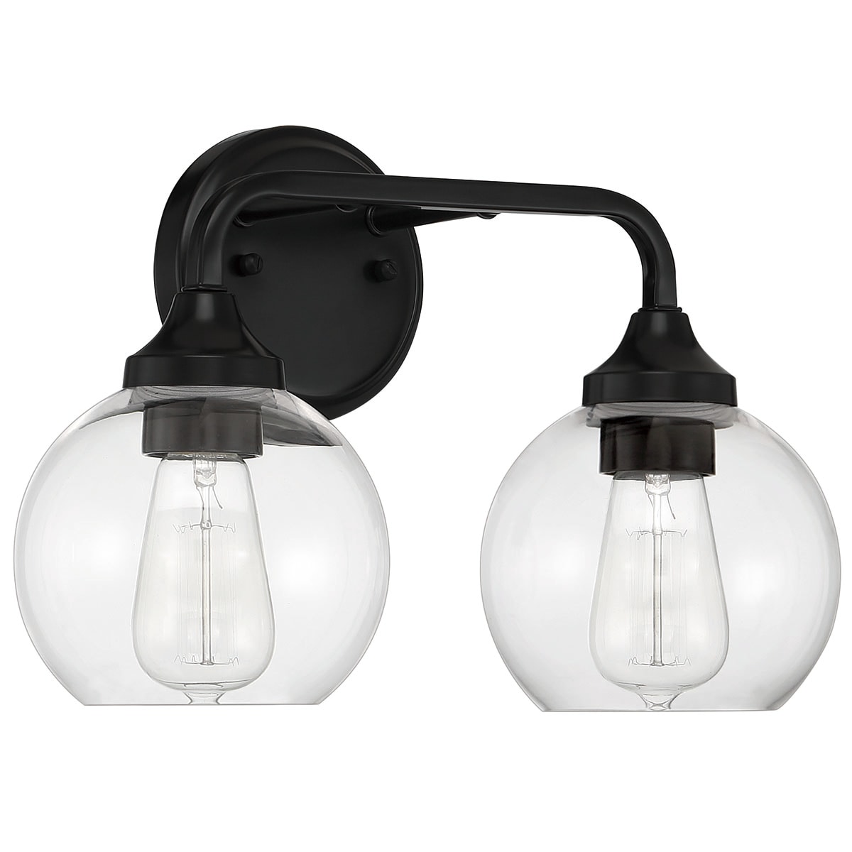 Craftmade 56202-FB Glenda 14.75-in 2 -Light Matte Black Traditional Vanity light