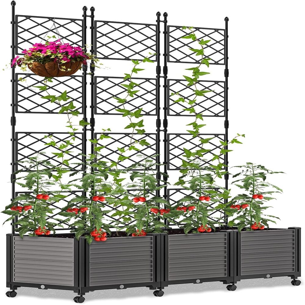 Esazn N1600250-LARGE 4.13-cu ft 16.5-in W x 49.6-in L x 63-in H Elevated Brown Metal Raised Garden Bed