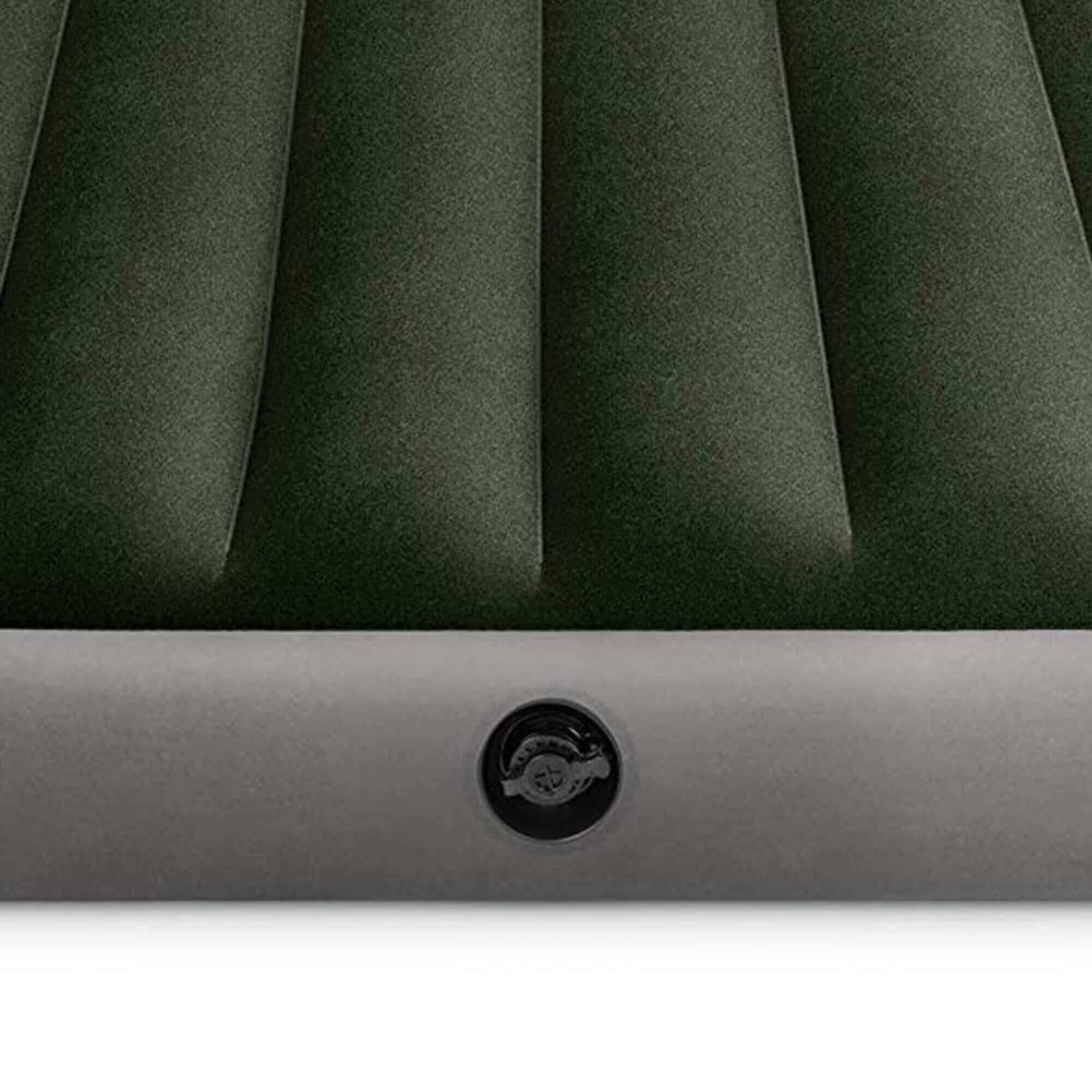 Queen Size Gray Vinyl Air Mattress with Built-In Pump