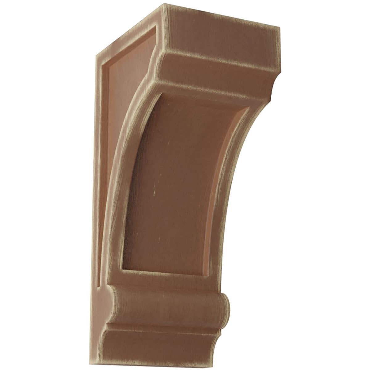 Ekena Millwork CORWD03X04X08DIBR 3.25-in x 4-in x 8-in Vintage Decor Finished Rubberwood Wood Paintable/Stainable Corbel